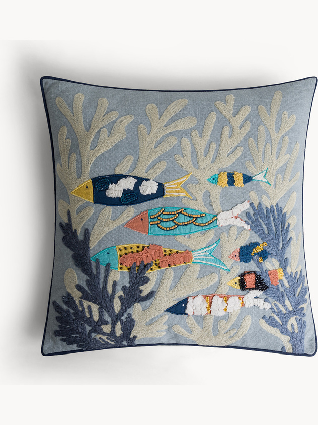 Cuscino motivo pesci 45x45cm