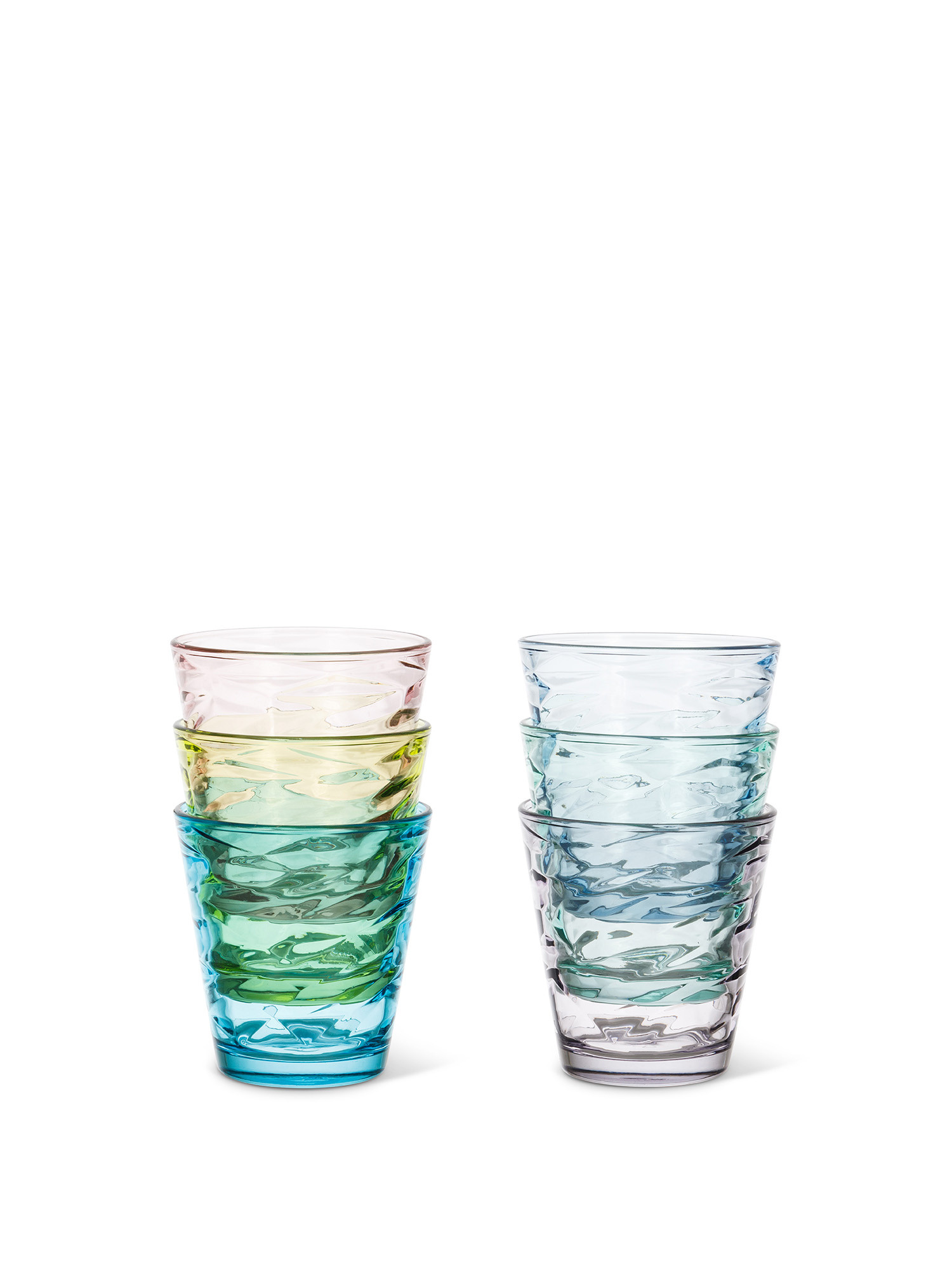 Set 6 bicchieri vetro Origami, Multicolor, large image number 1