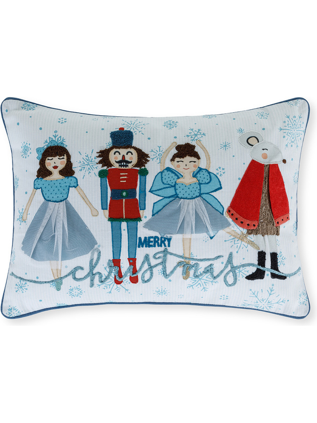 Cuscino ricamato tema schiaccianoci 35x50 cm