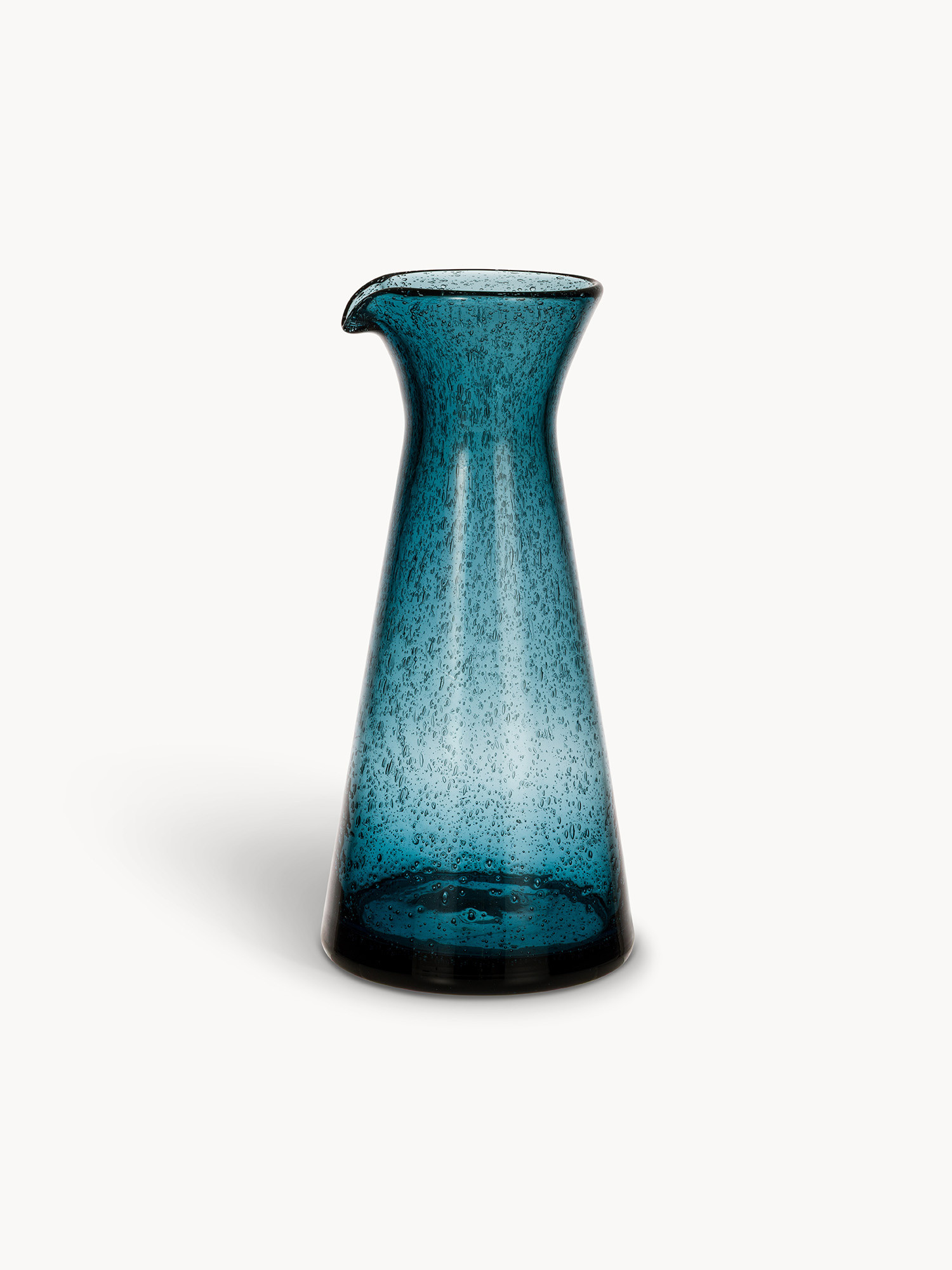 Caraffa in vetro sodalime con bolle, Blu, large image number 0