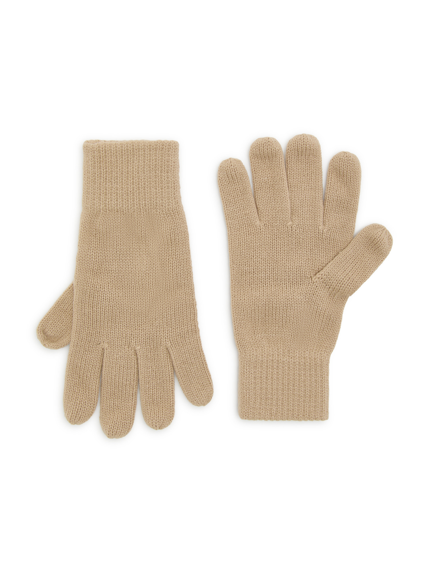 Luca D'Altieri - Basic knitted gloves, Beige, large image number 0