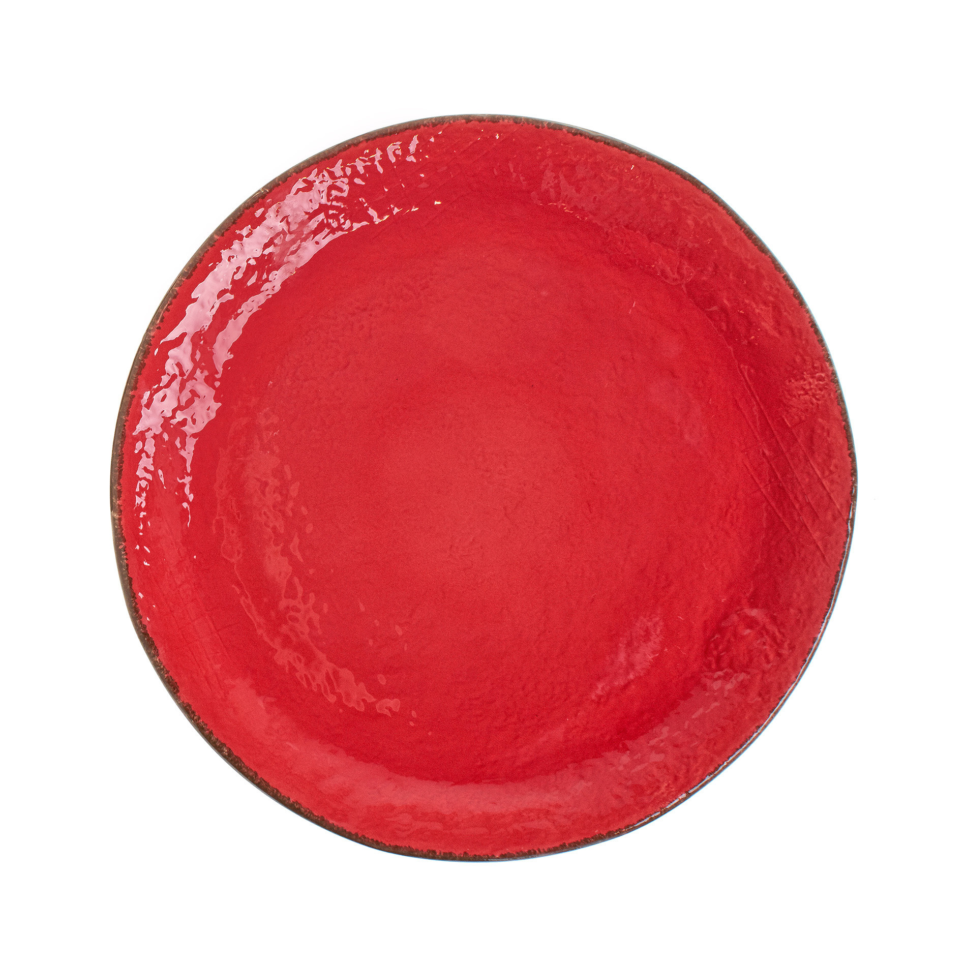 Piatto da portata ceramica artigianale Preta, Rosso, large image number 0