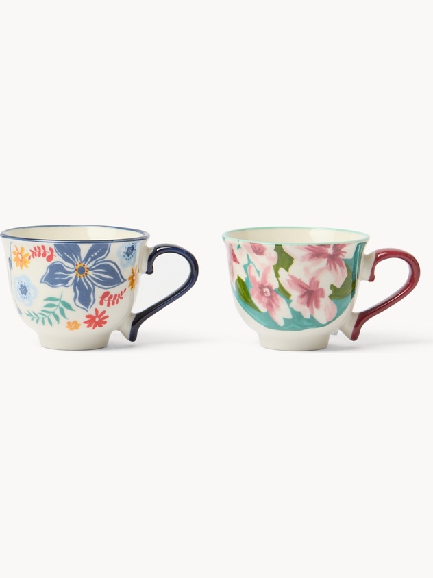 Tazze caff&egrave; in new bone china motivo fiori - Prezzo di lancio