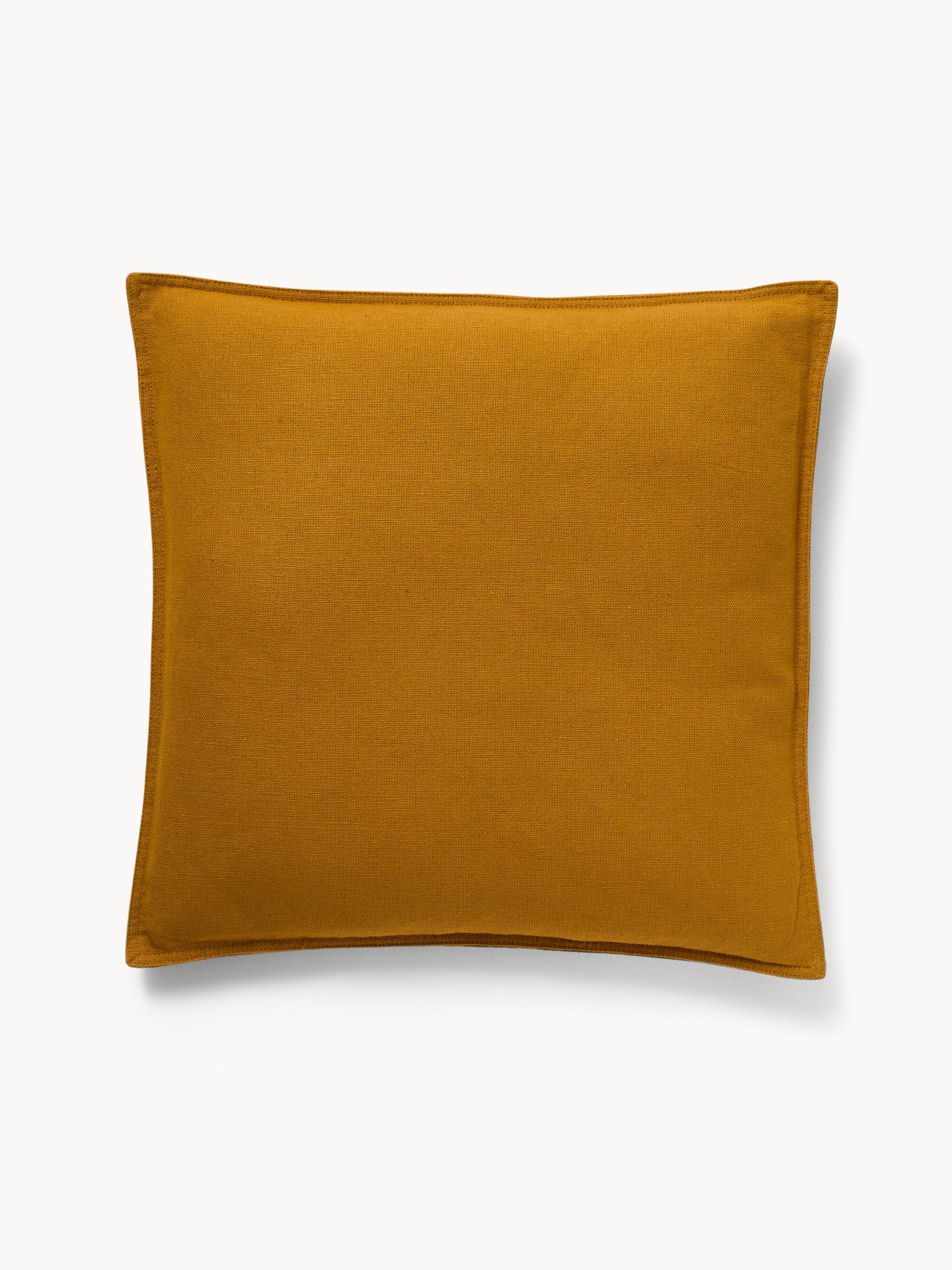 Cuscino ricamo palma 45x45cm, Giallo ocra, large image number 1