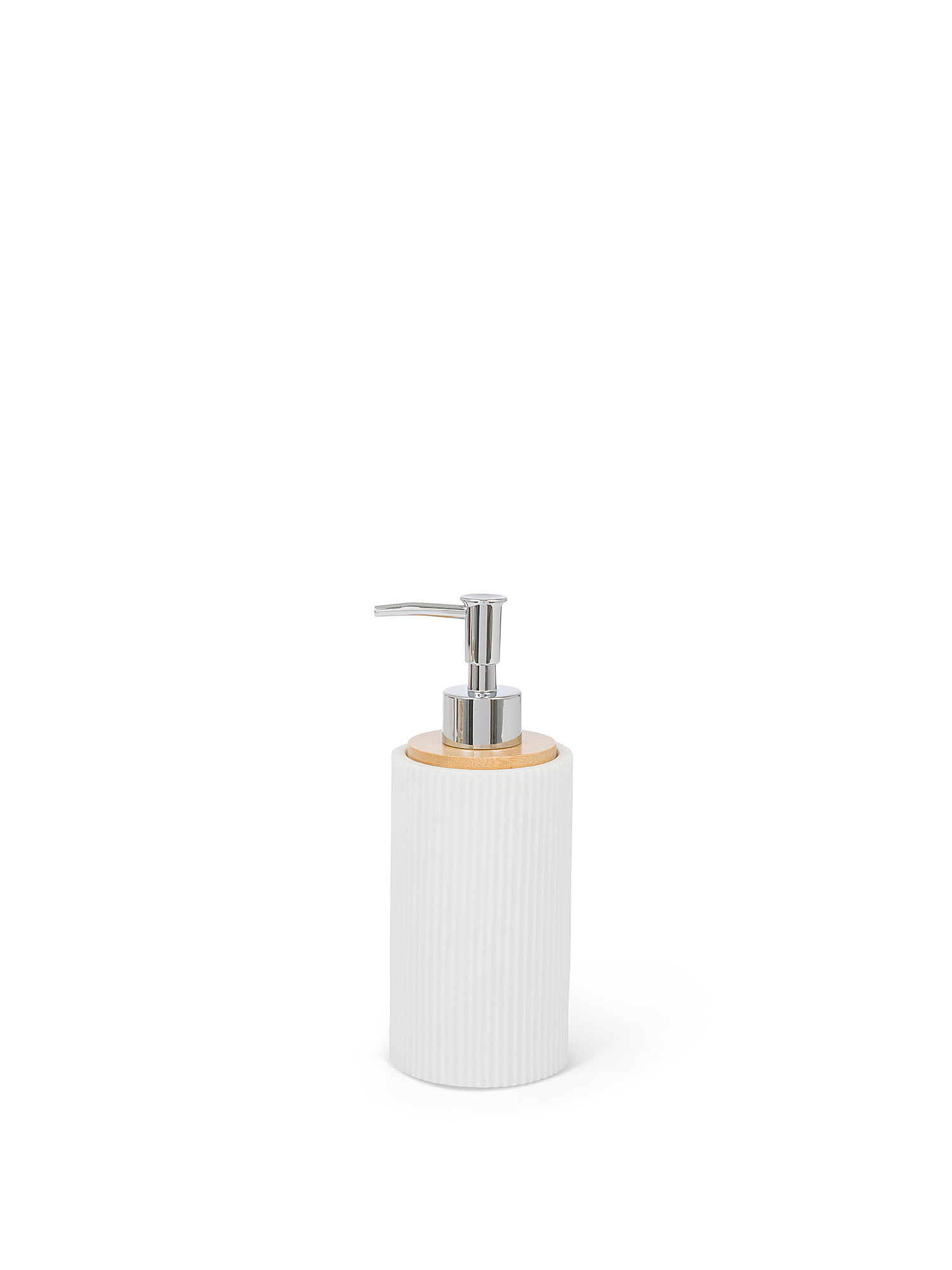 Striped polyresin soap dispenser, White, large image number 0