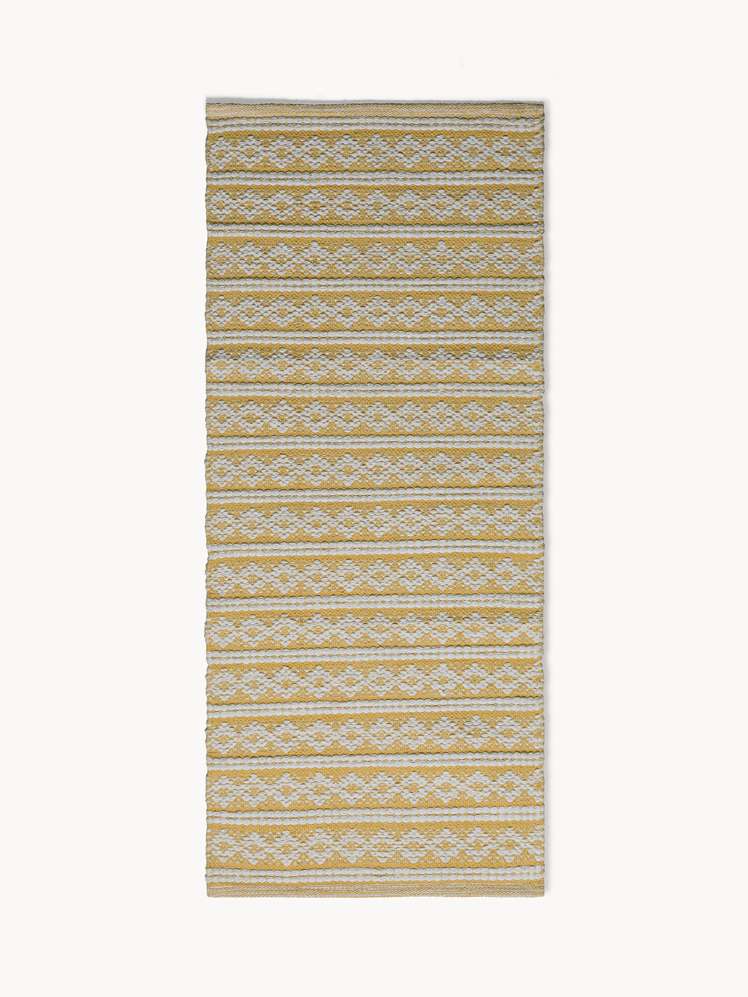 Tappeto da cucina geometrico in cotone, Giallo, large image number 0