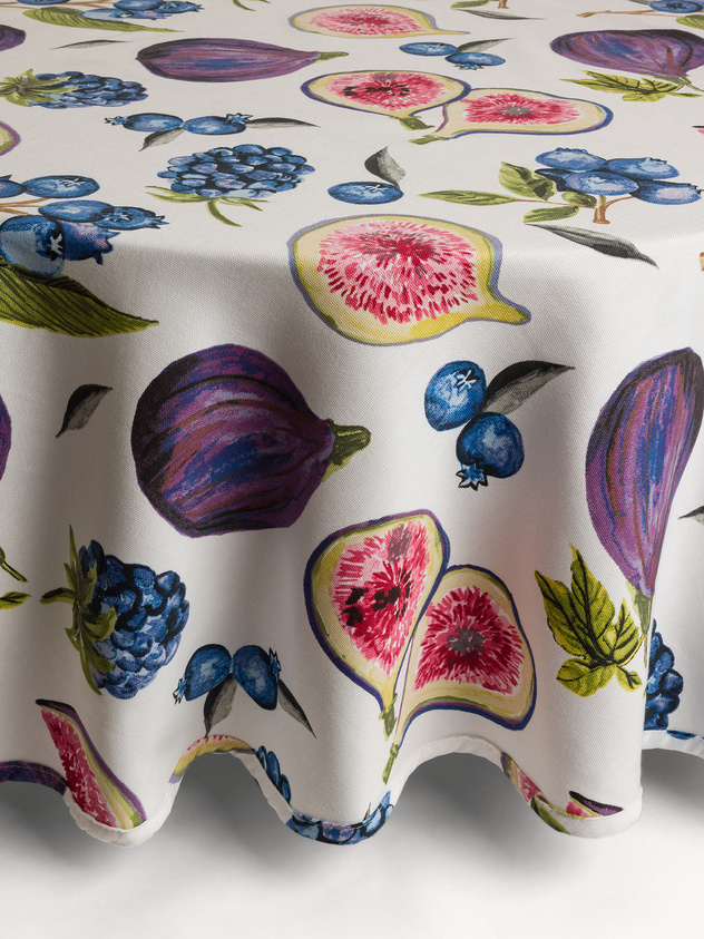 Pure cotton panama tablecloth with fig print