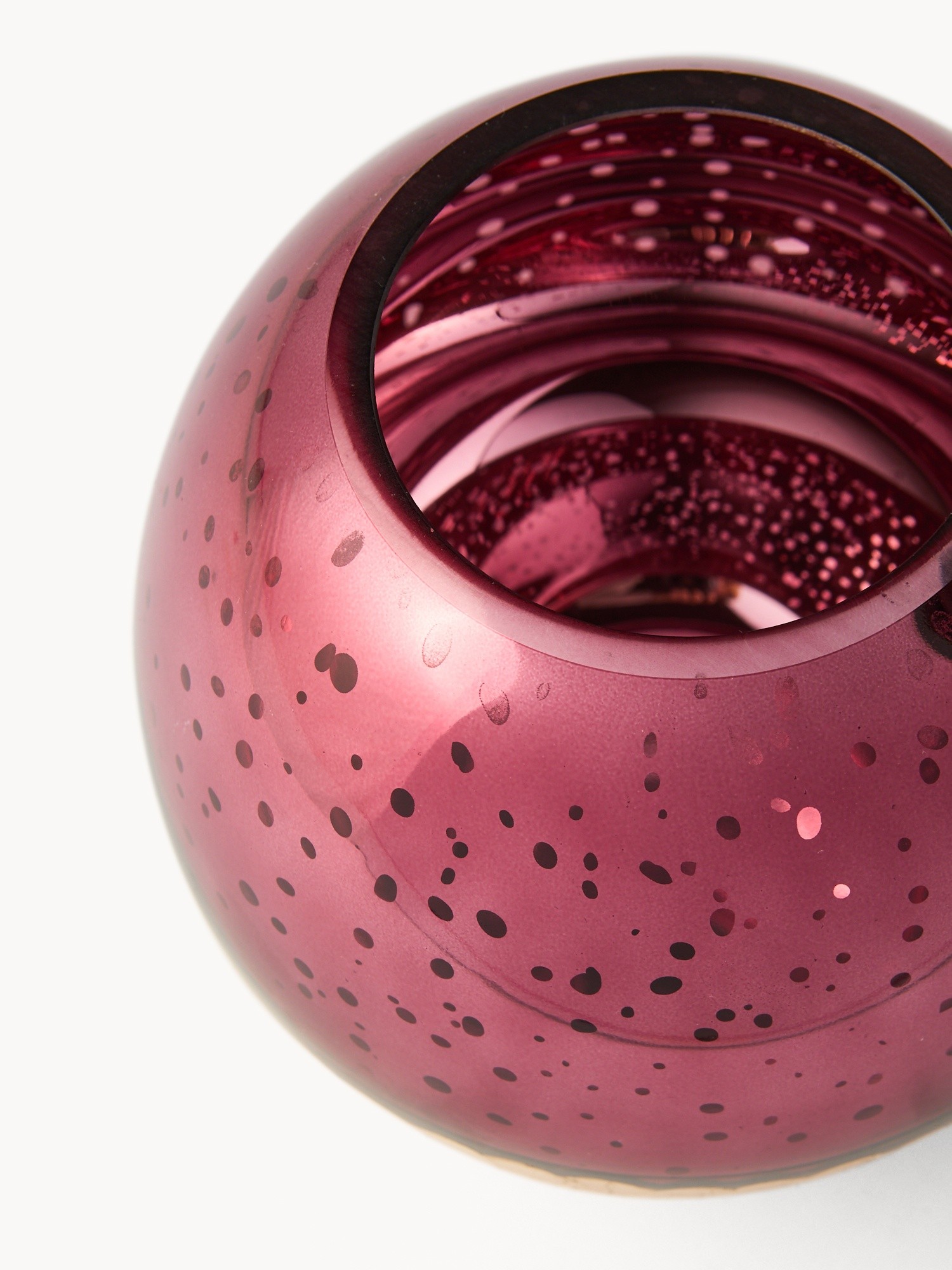 Spherical candle holder, Red, large image number 1