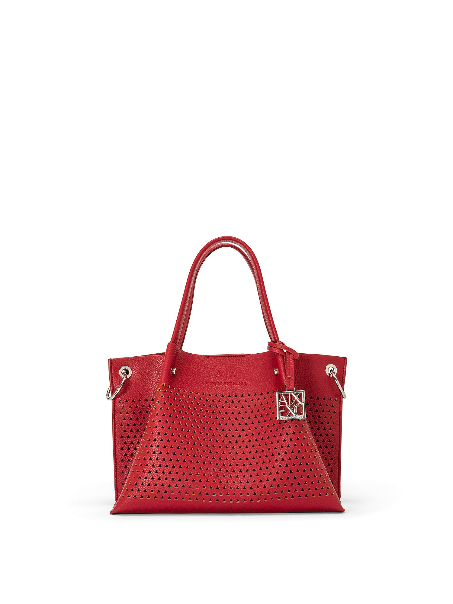 Shopping bag con cerniera superiore, Rosso, large image number 0
