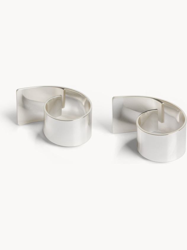 Set 2 portatovaglioli in silver plated