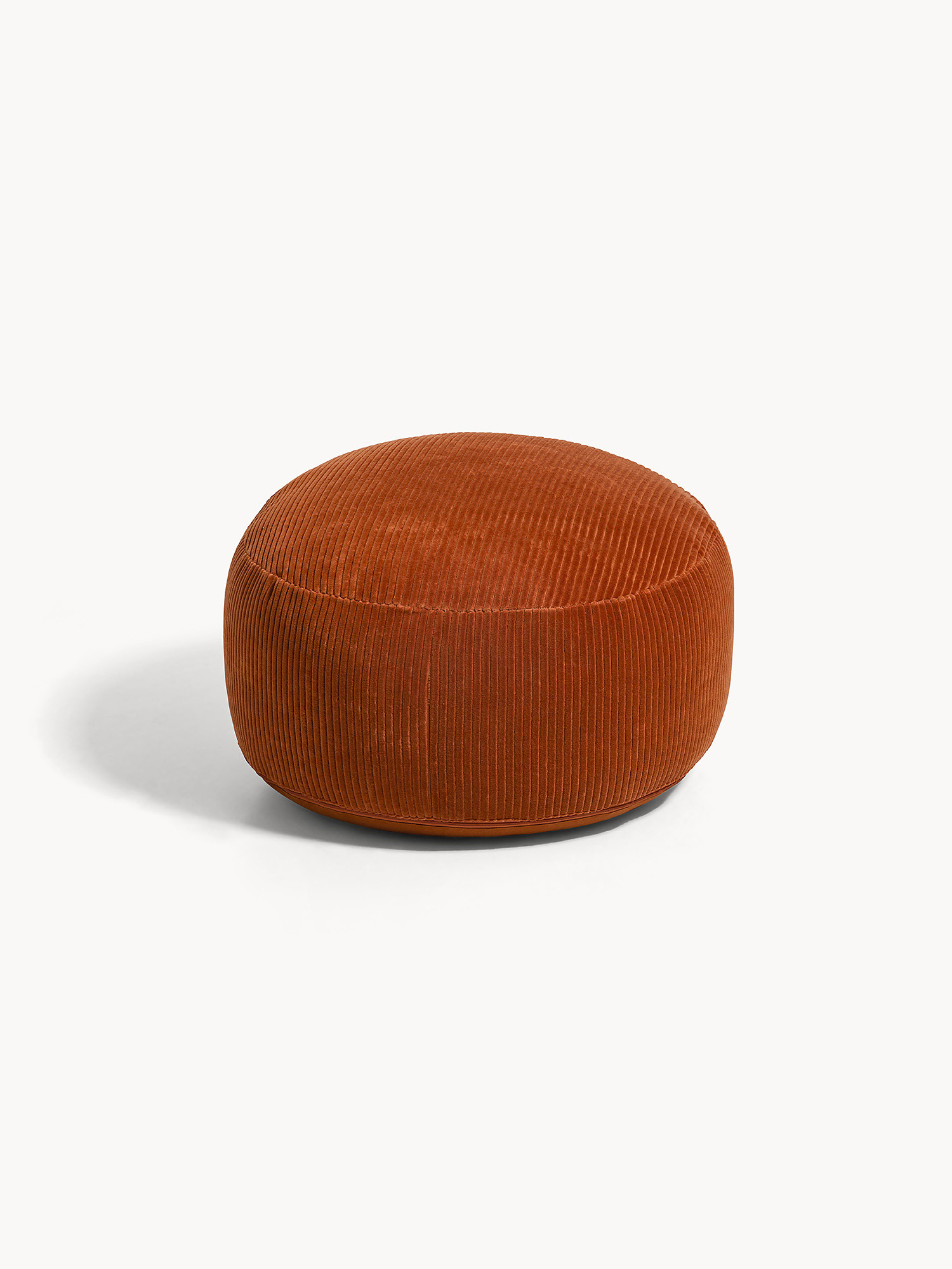 Pouf in velluto a costine, Rosso mattone, large image number 0