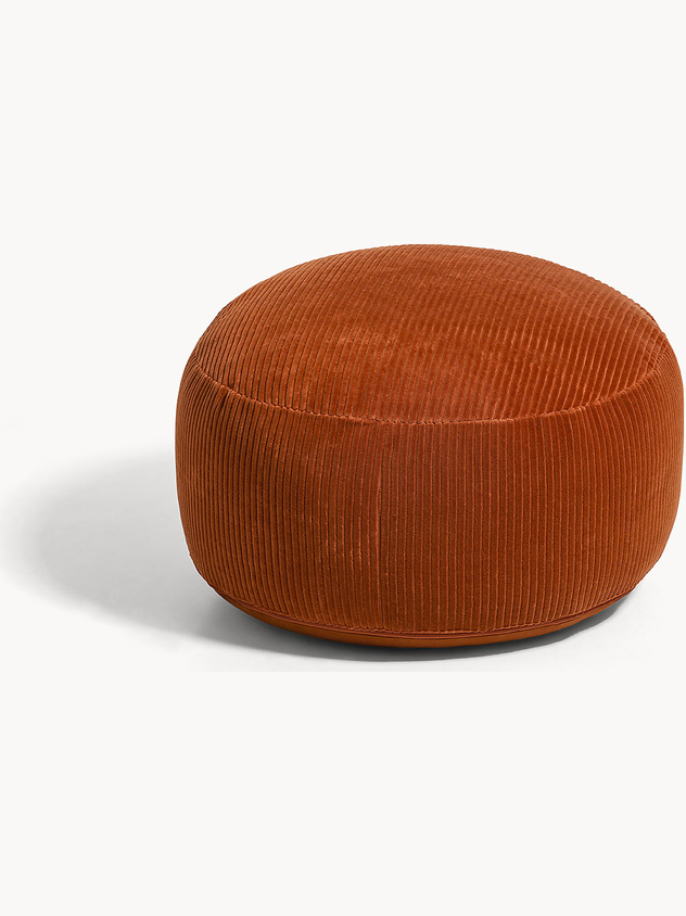 Ribbed velvet pouf