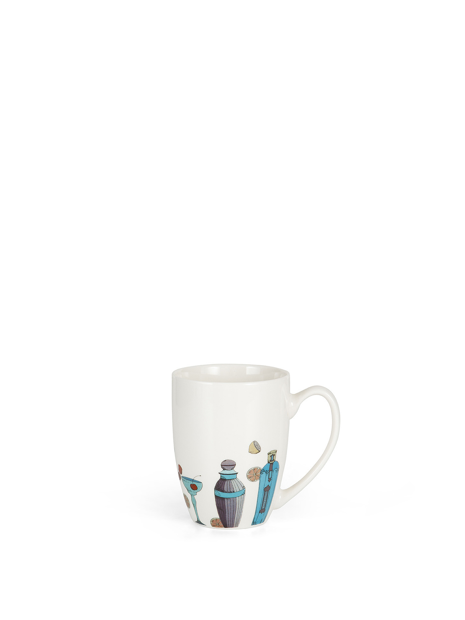 New bone china mug with cocktail motif, White, large image number 0
