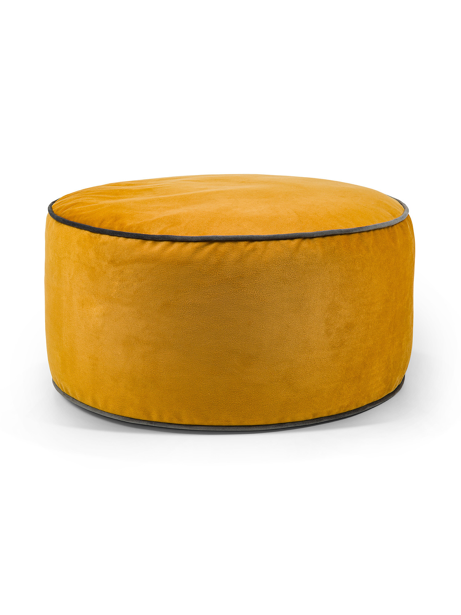 Pouf in velluto, Giallo ocra, large image number 0