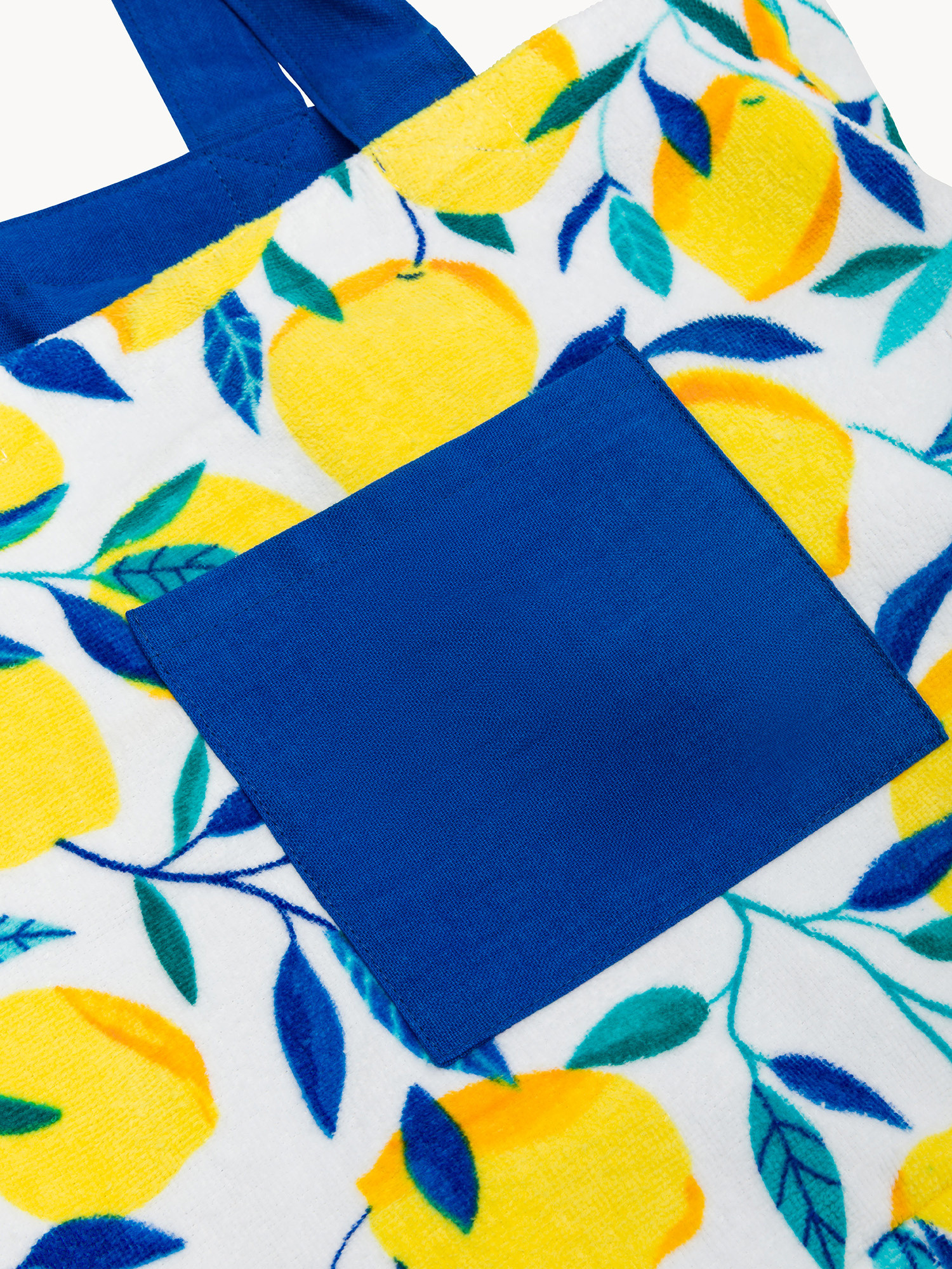 Lemon Print Cotton Beach Bag, Multicolor, large image number 2