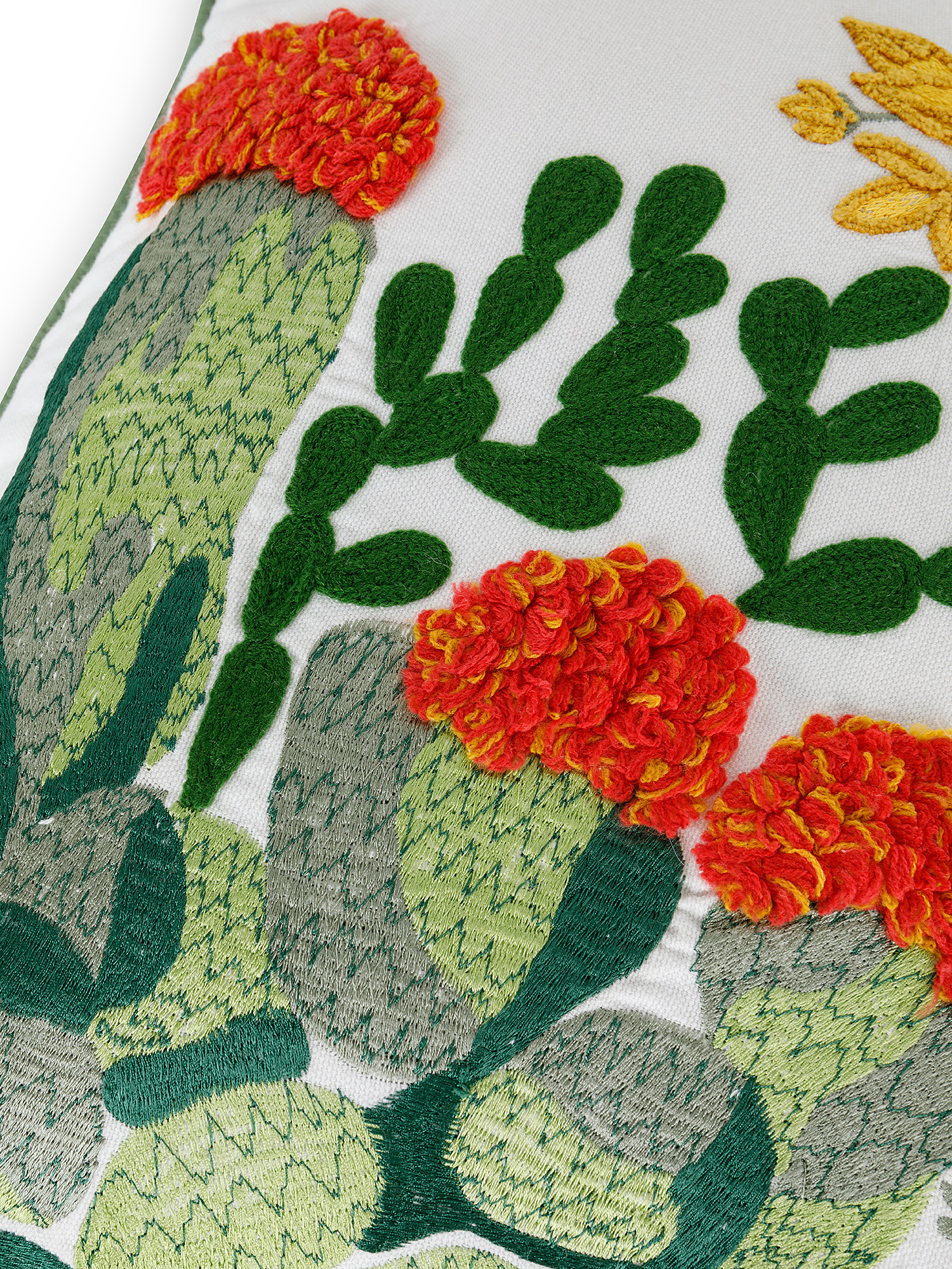 Cuscino ricamo cactus 45x45cm, Multicolor, large image number 2