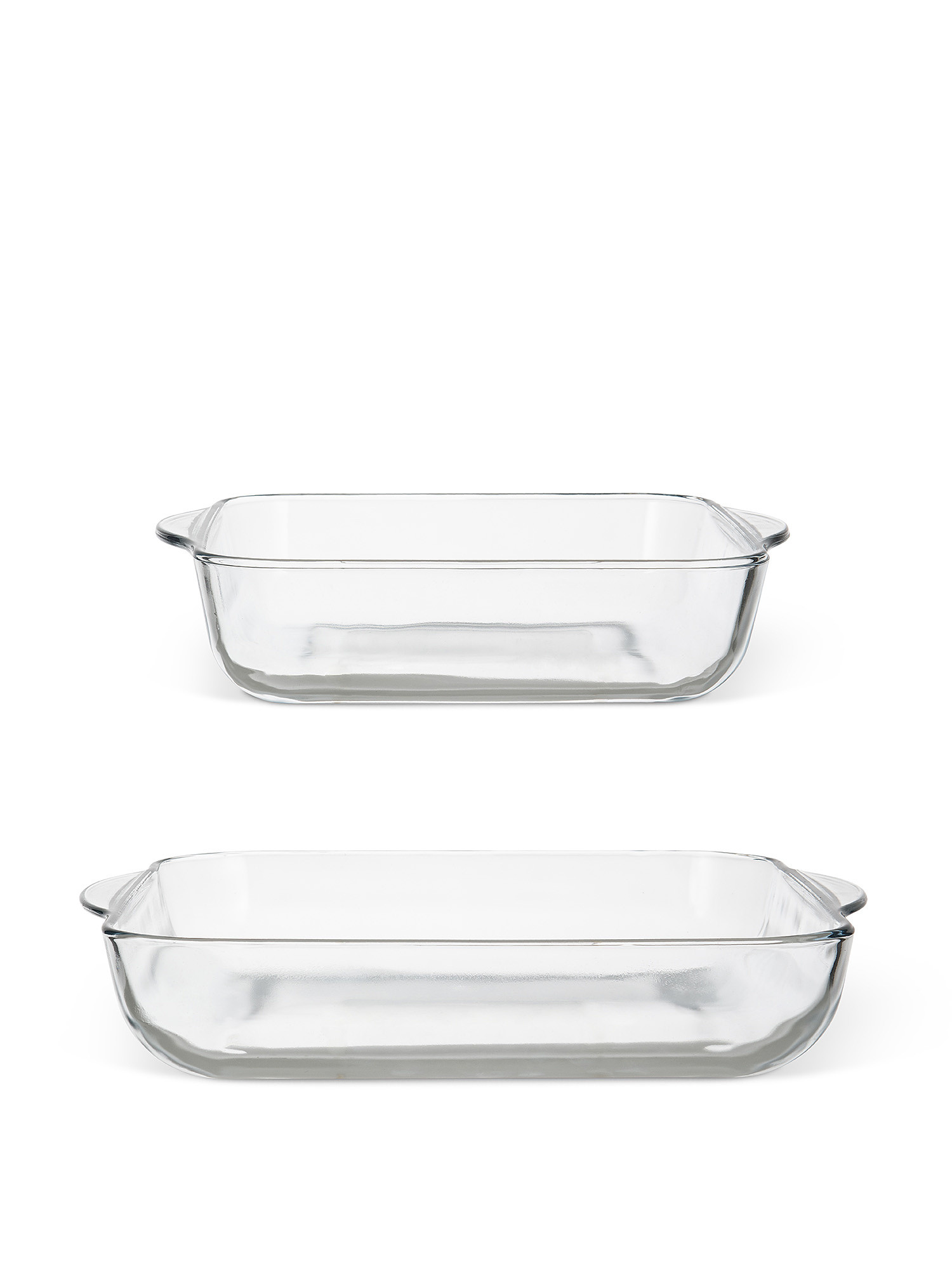 Set of 2 glass trays, Transparent, large image number 0