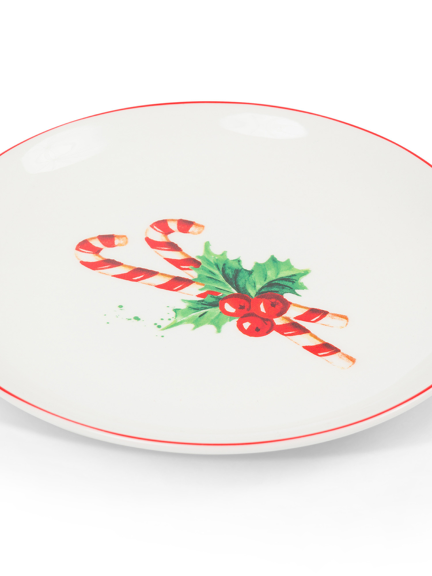 Piattino new bone china motivo natalizio, Bianco, large image number 1