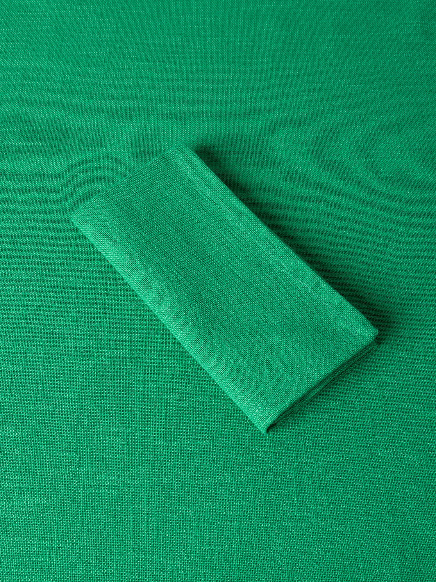 Solid Cotton Slub Tablecloth, Green, large image number 1
