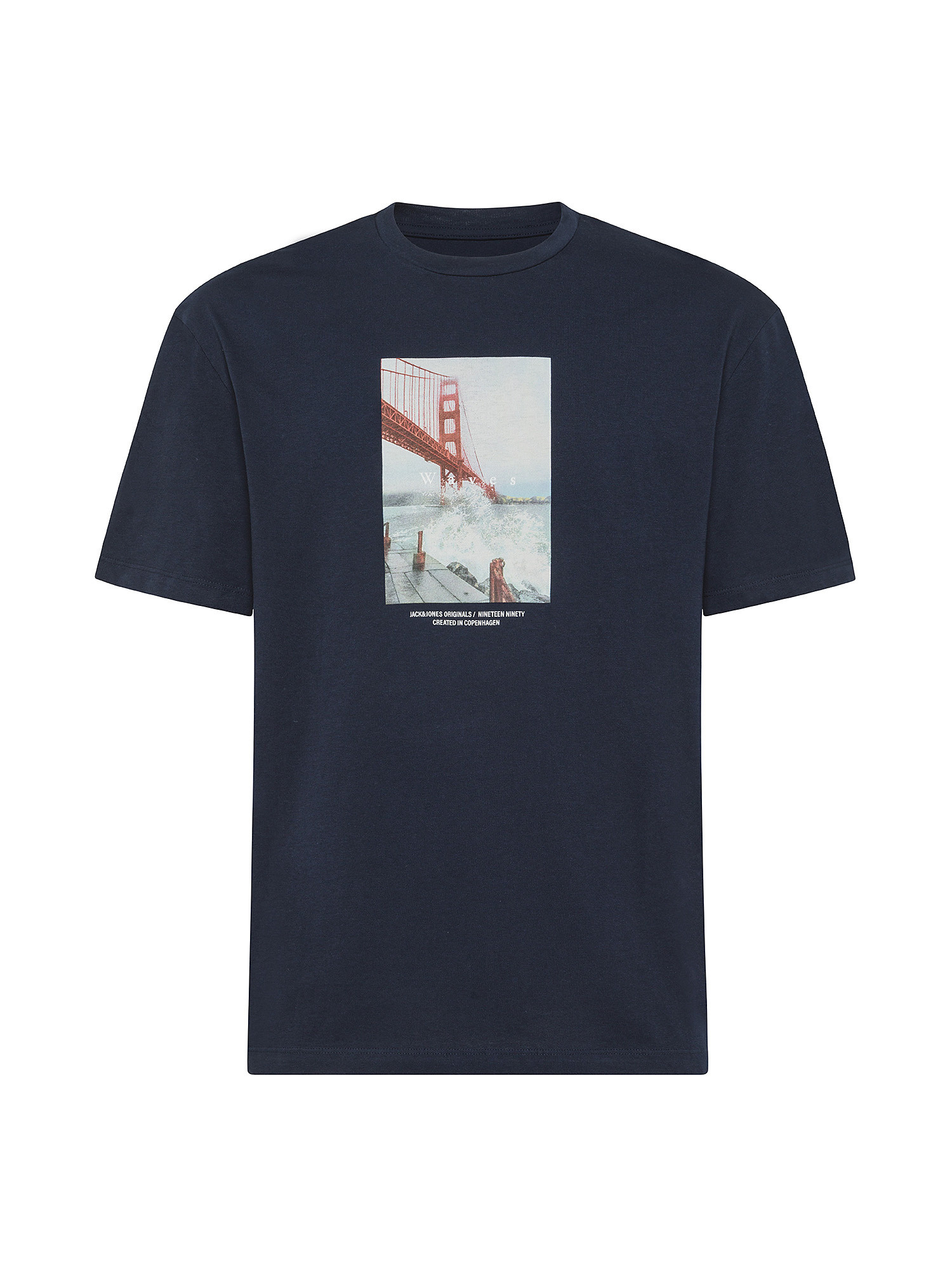 Jack & Jones - Regular fit T-shirt with print, Blue, large image number 0