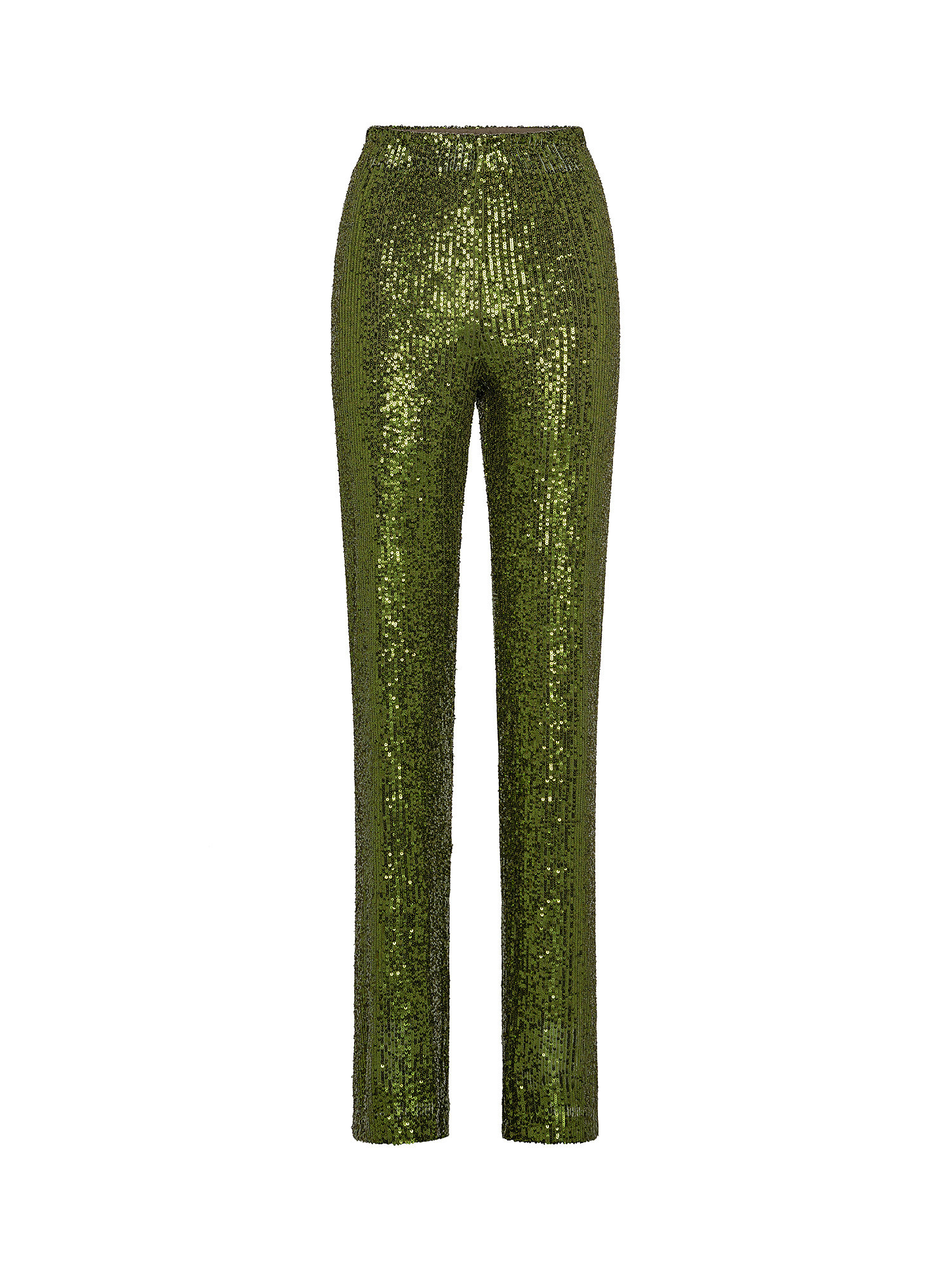 Pantalone con paillettes, Verde, large image number 0