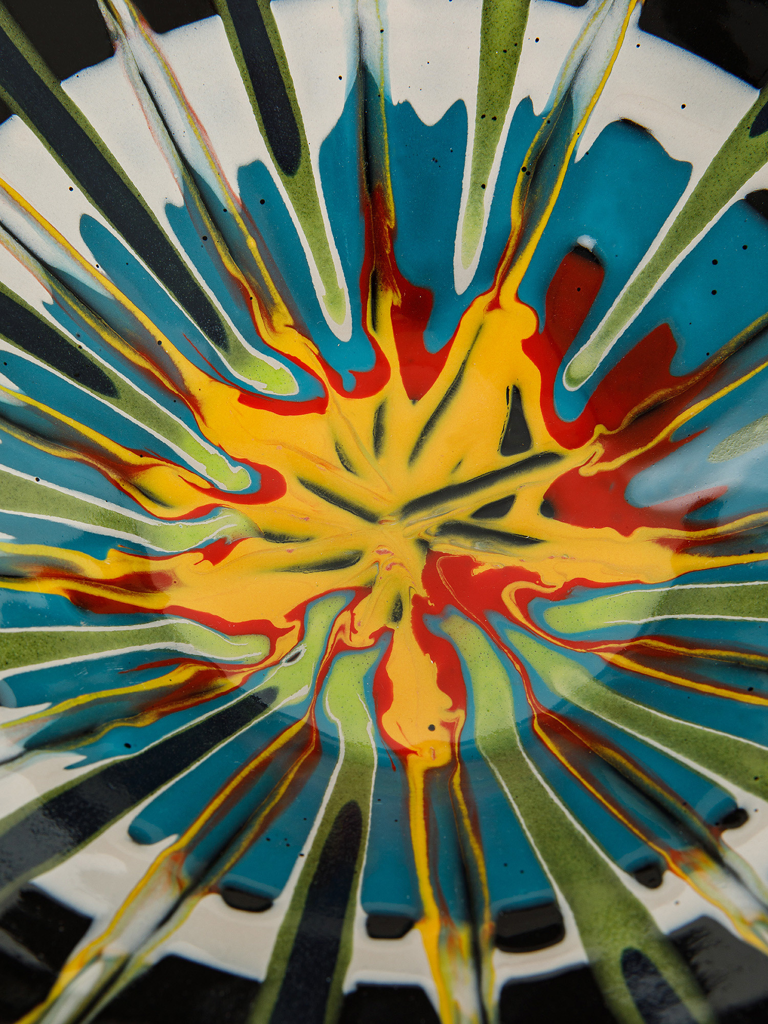 Coppa ceramica di Grottaglie realizzata e dipinta a mano, Multicolor, large image number 2