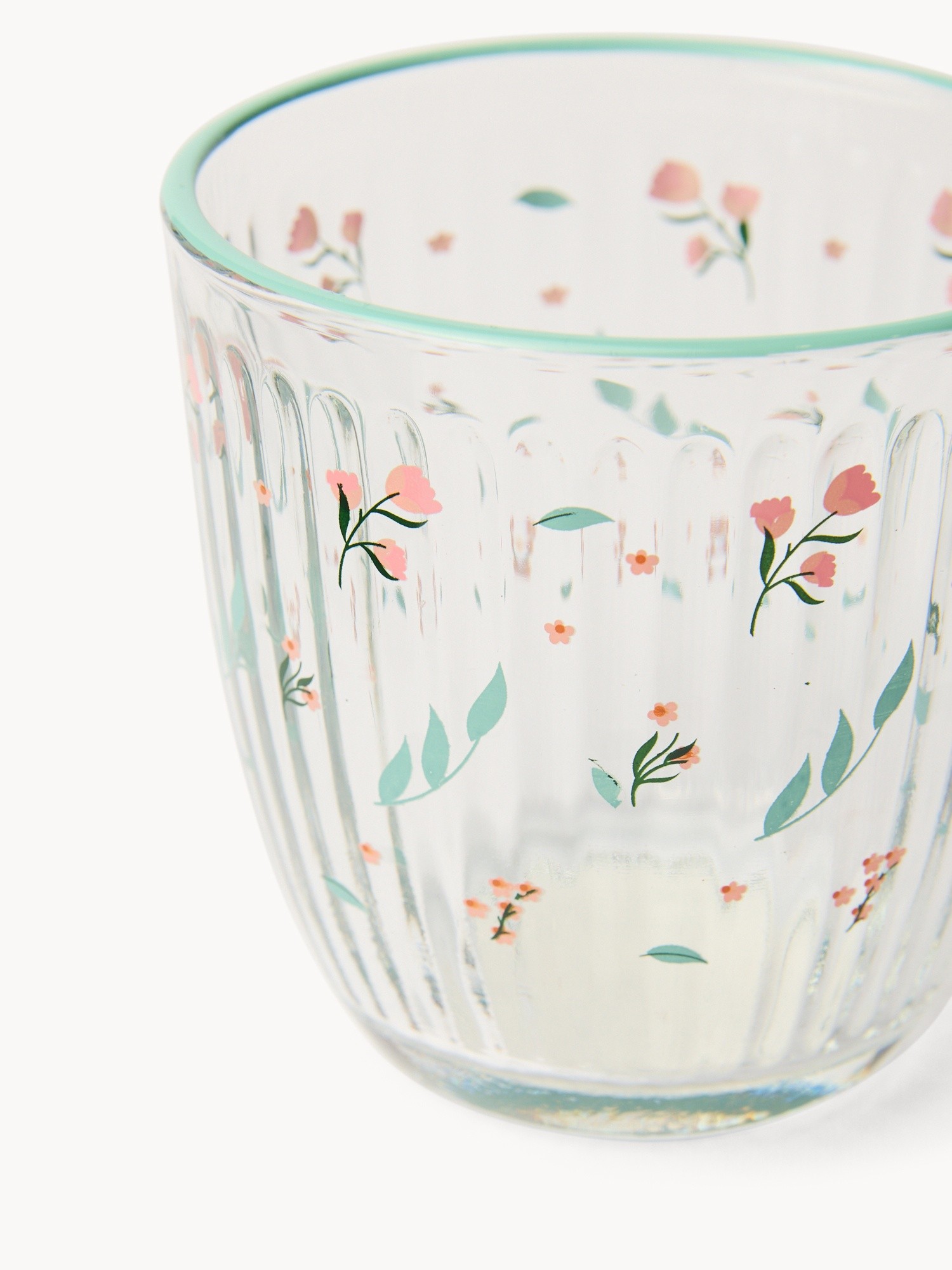 Bicchieri in vetro motivo roselline - Prezzo di lancio, Trasparente, large image number 1