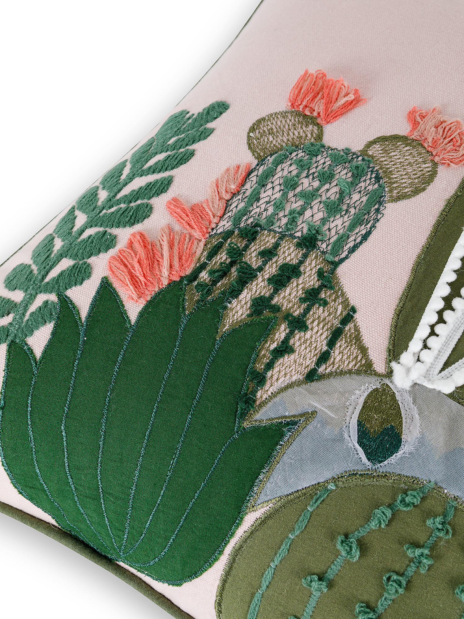 Botanical embroidery cushion 45x45cm, Multicolor, large image number 2