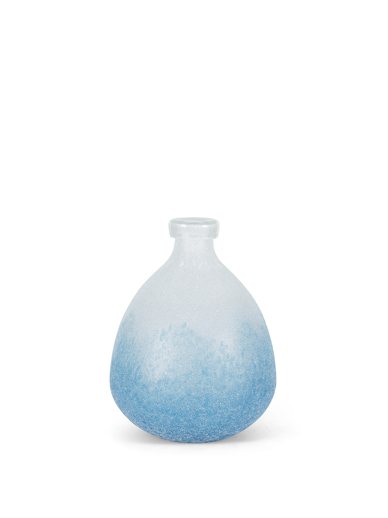 Bottiglia decorativa vetro colorato in pasta, Blu, large image number 0
