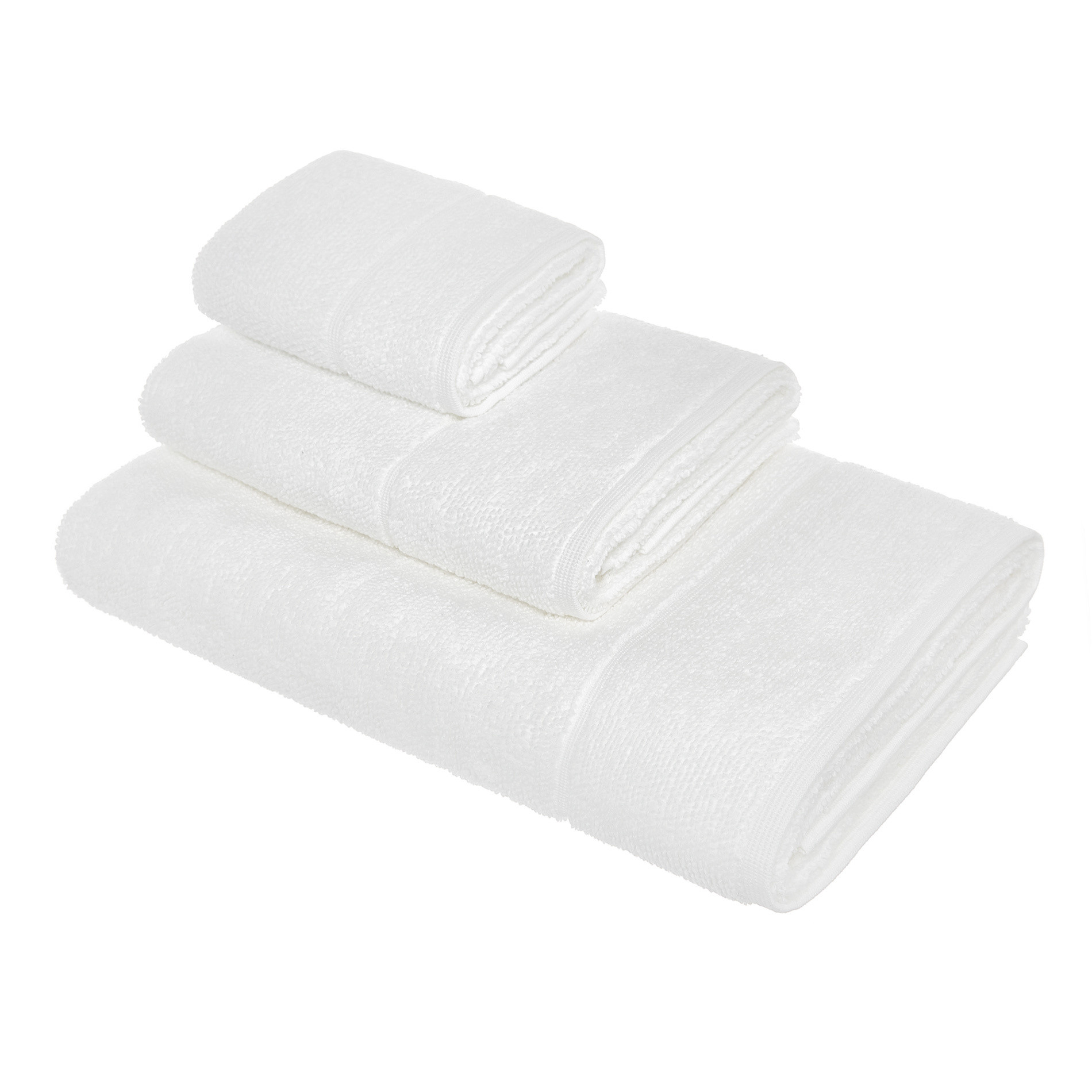 Asciugamano puro cotone tinta unita Thermae, Bianco, large image number 0
