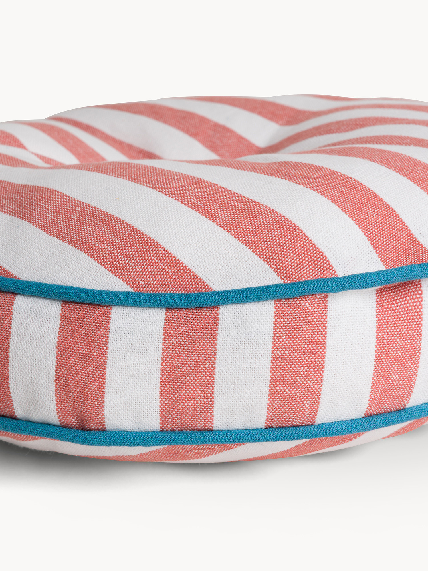 Round stripe pattern pillow 40cm, Red, large image number 1