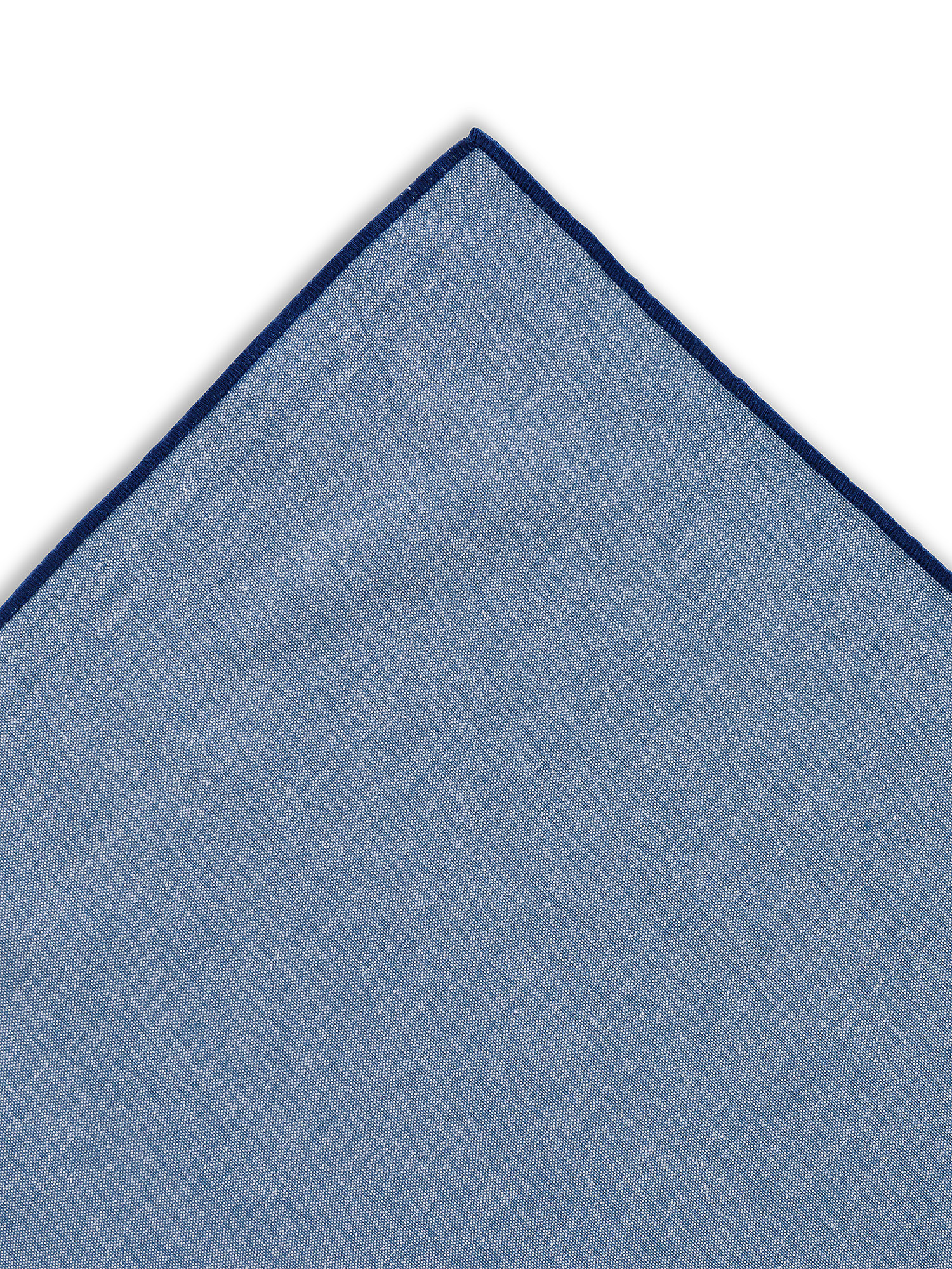 Centrotavola cotone chambré orlo a contrasto, Blu, large image number 1