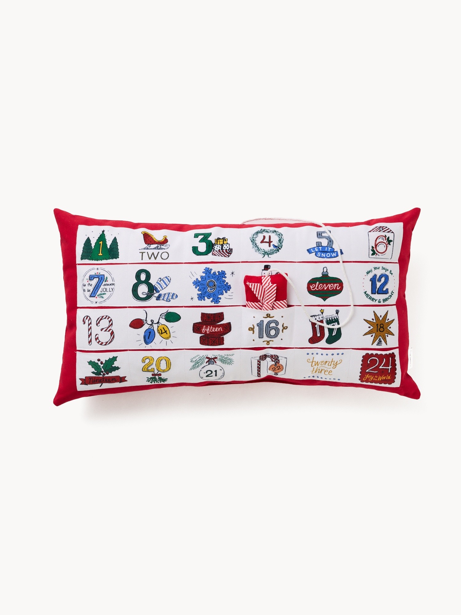 Cushion with Advent calendar 35x65cm, Multicolor, large image number 0