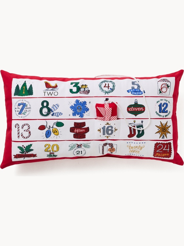 Cushion with Advent calendar 35x65cm