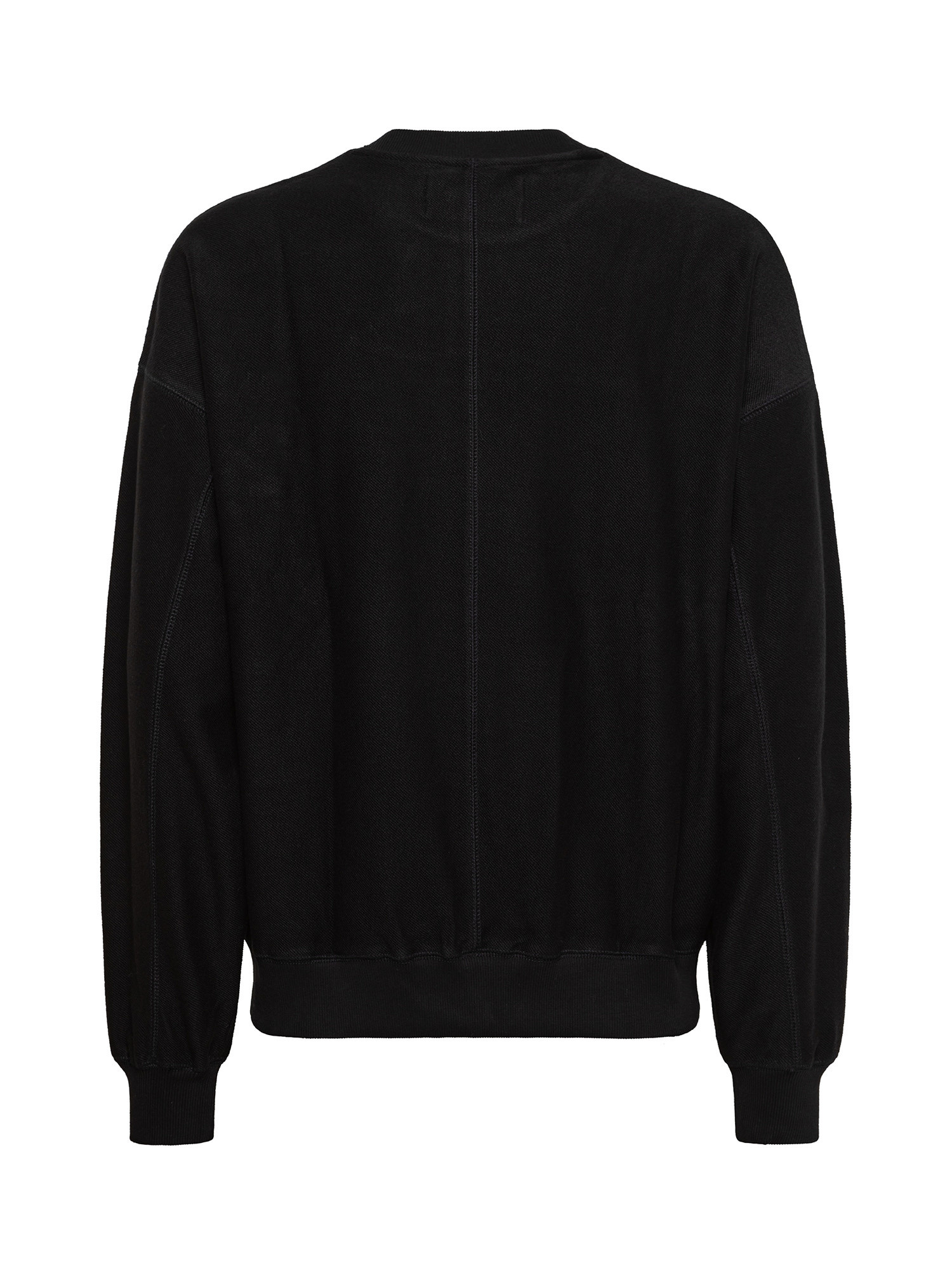 Cotton crewneck sweatshirt with logo, Black, large image number 1