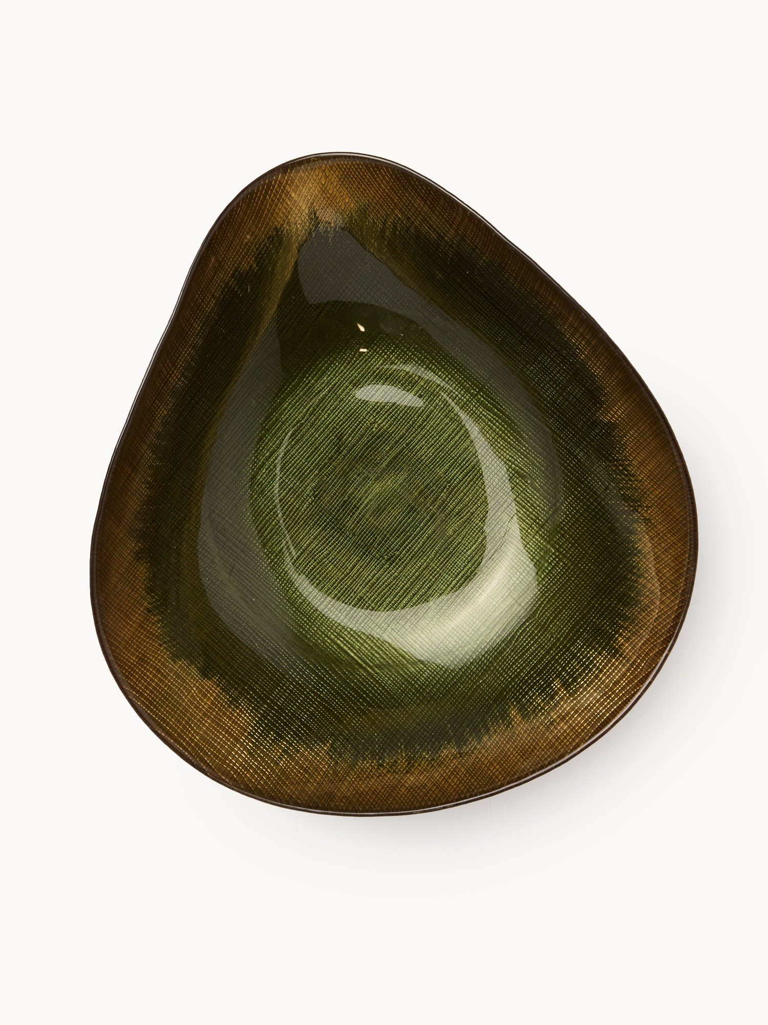 Asymmetrical green and bronze bowl, Verde/Oro, large image number 1