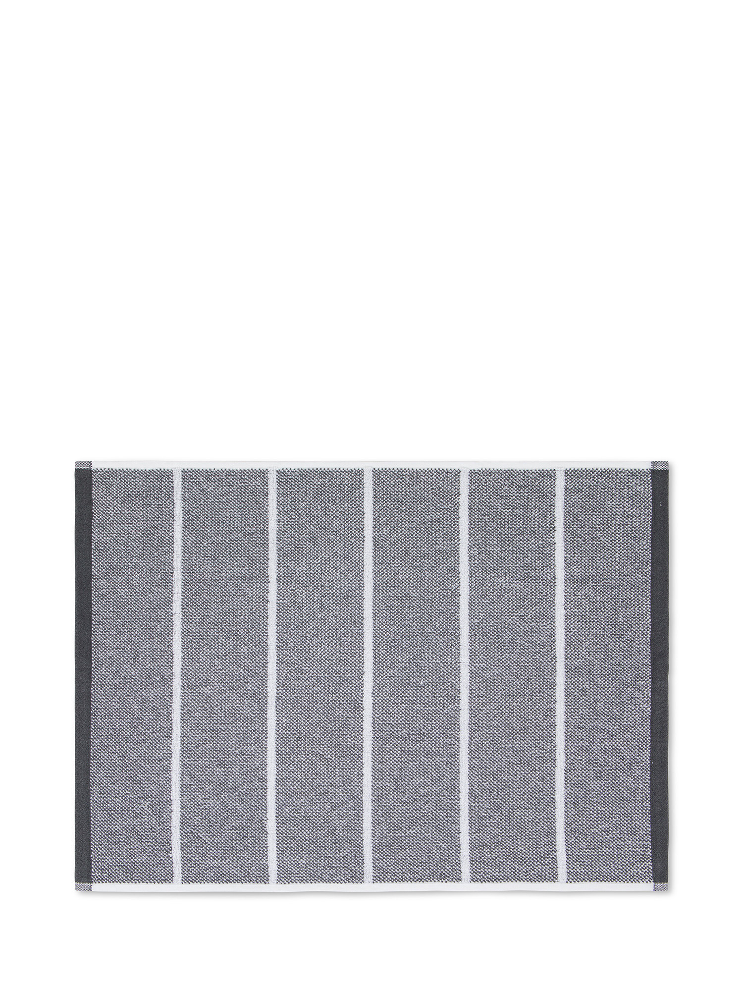 Cotton terry towel with melange stripes, Grey, large image number 1