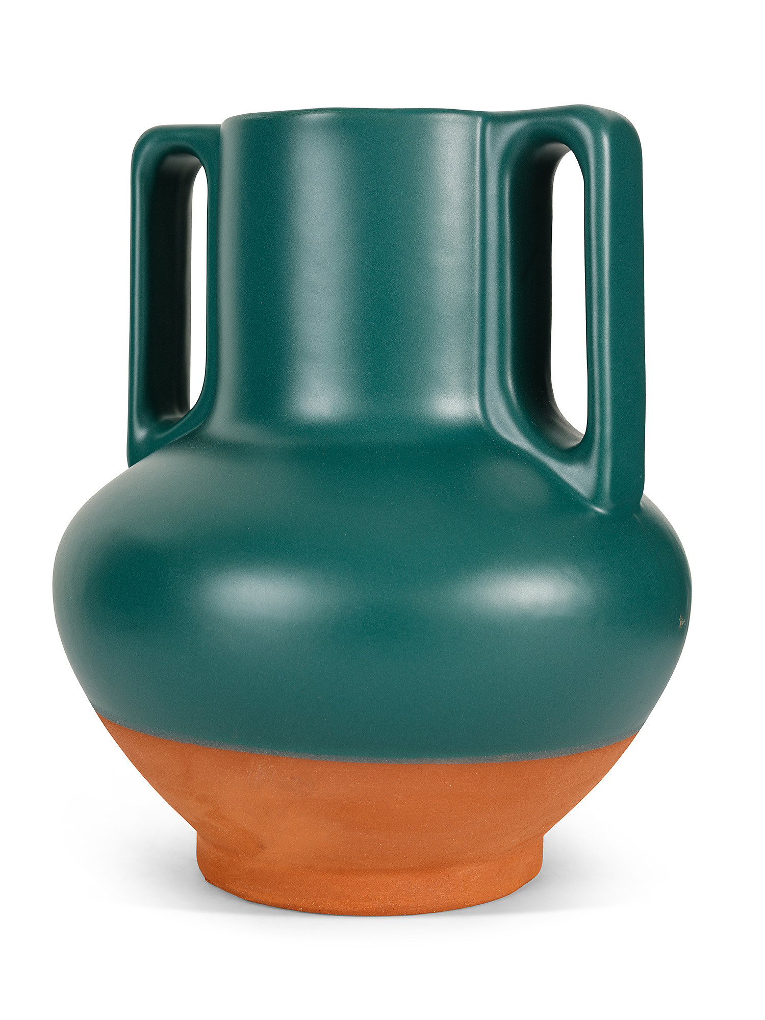 Portuguese handcrafted ceramic vase, Dark Green, large image number 1