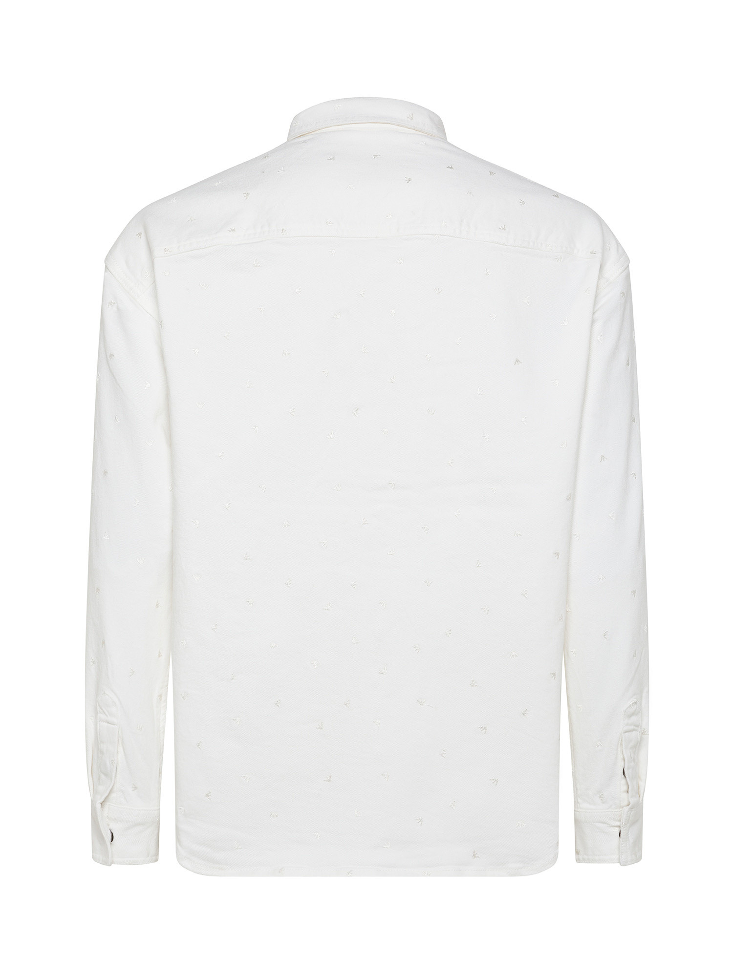 Emporio Armani - Shirt with all over micro eagle embroidery, White, large image number 1