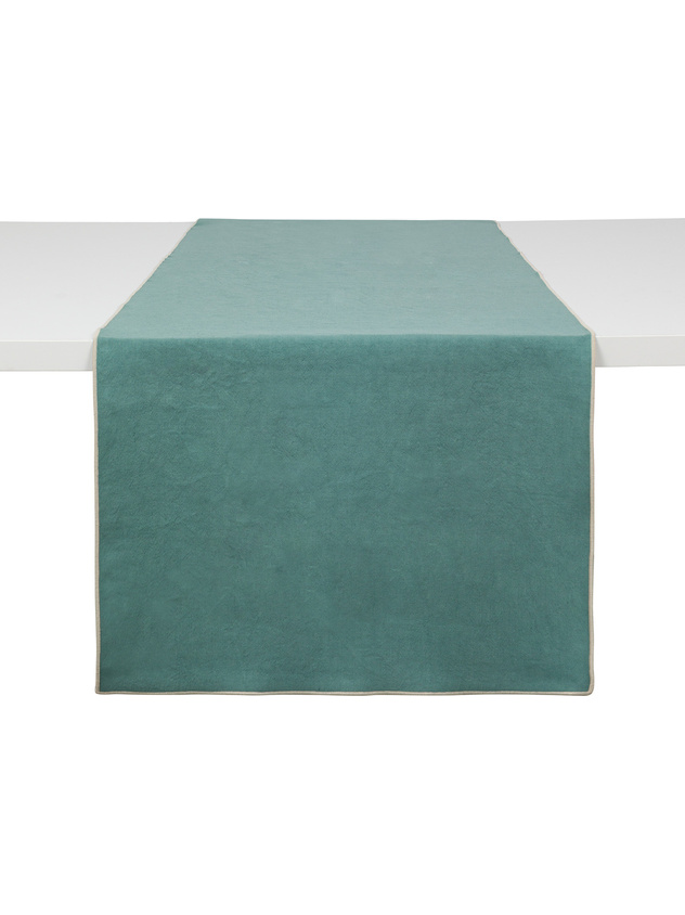 Solid color linen blend runner