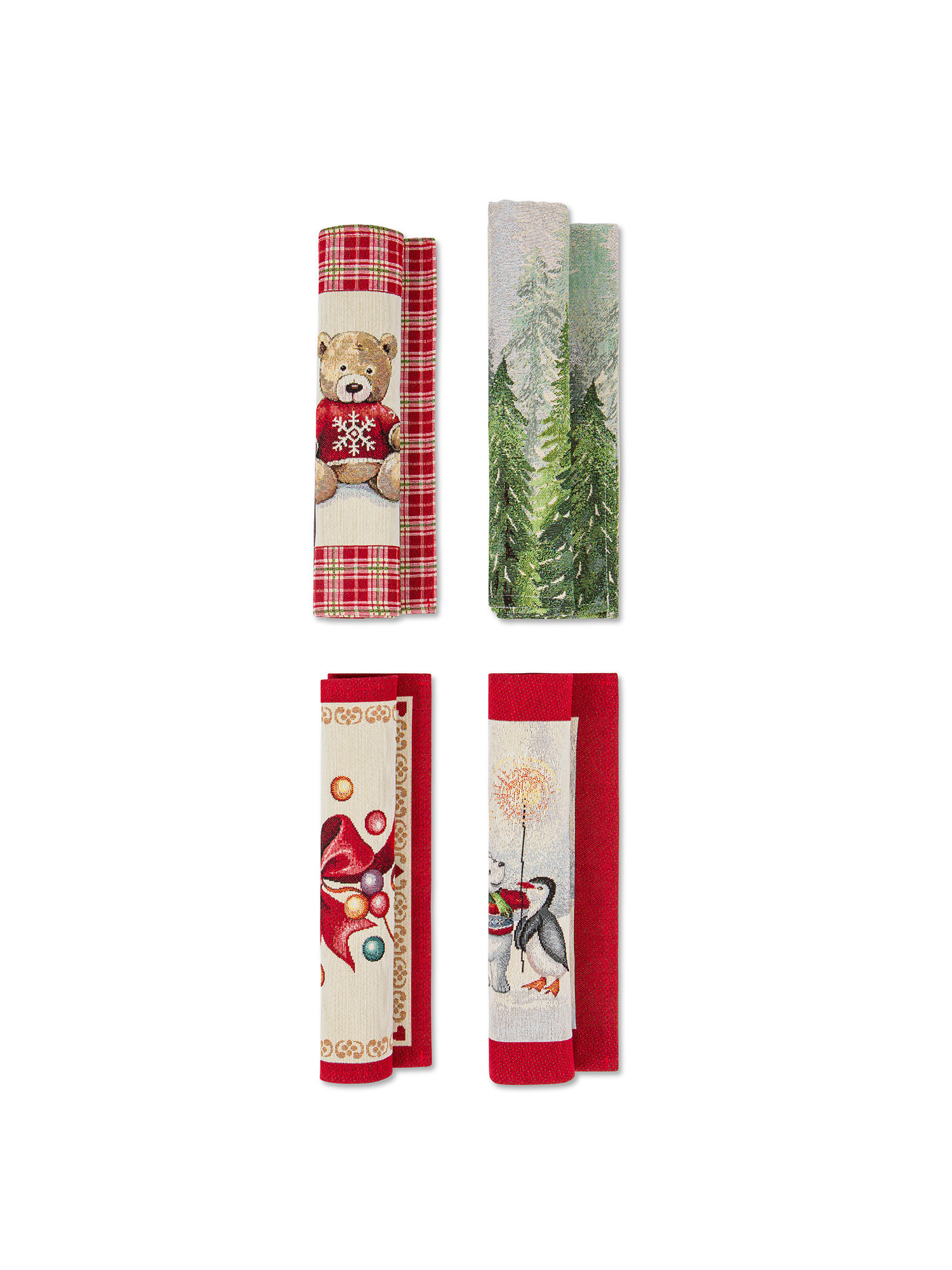 Gobelin fabric placemats with Christmas motif, Multicolor, large image number 1