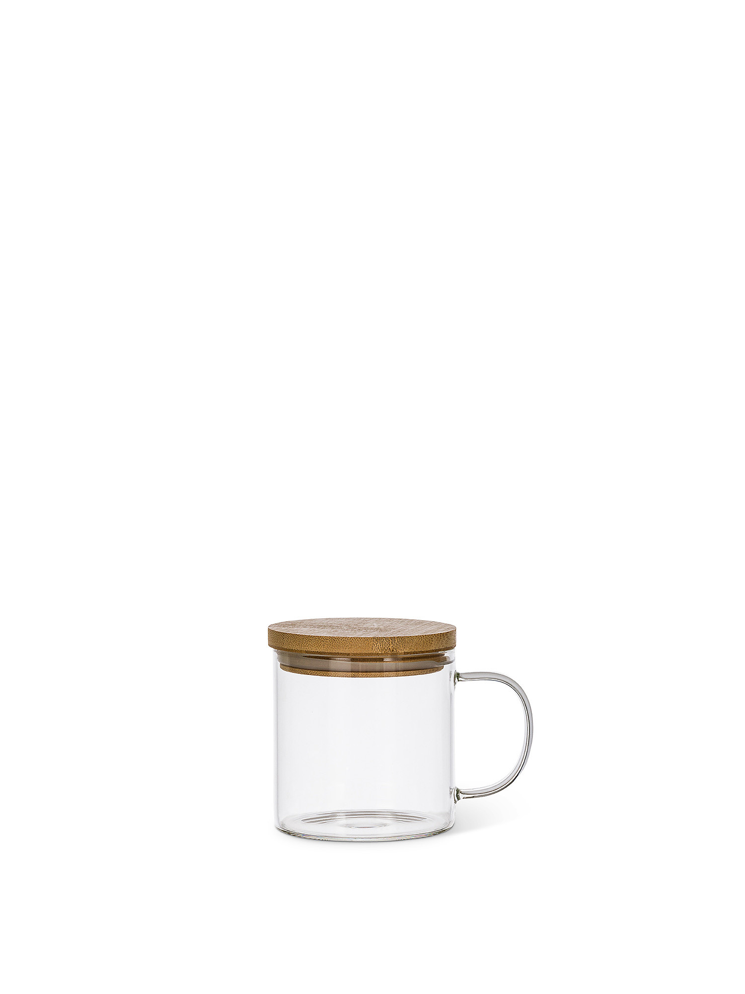 Glass mug with bamboo cap, Transparent, large image number 0
