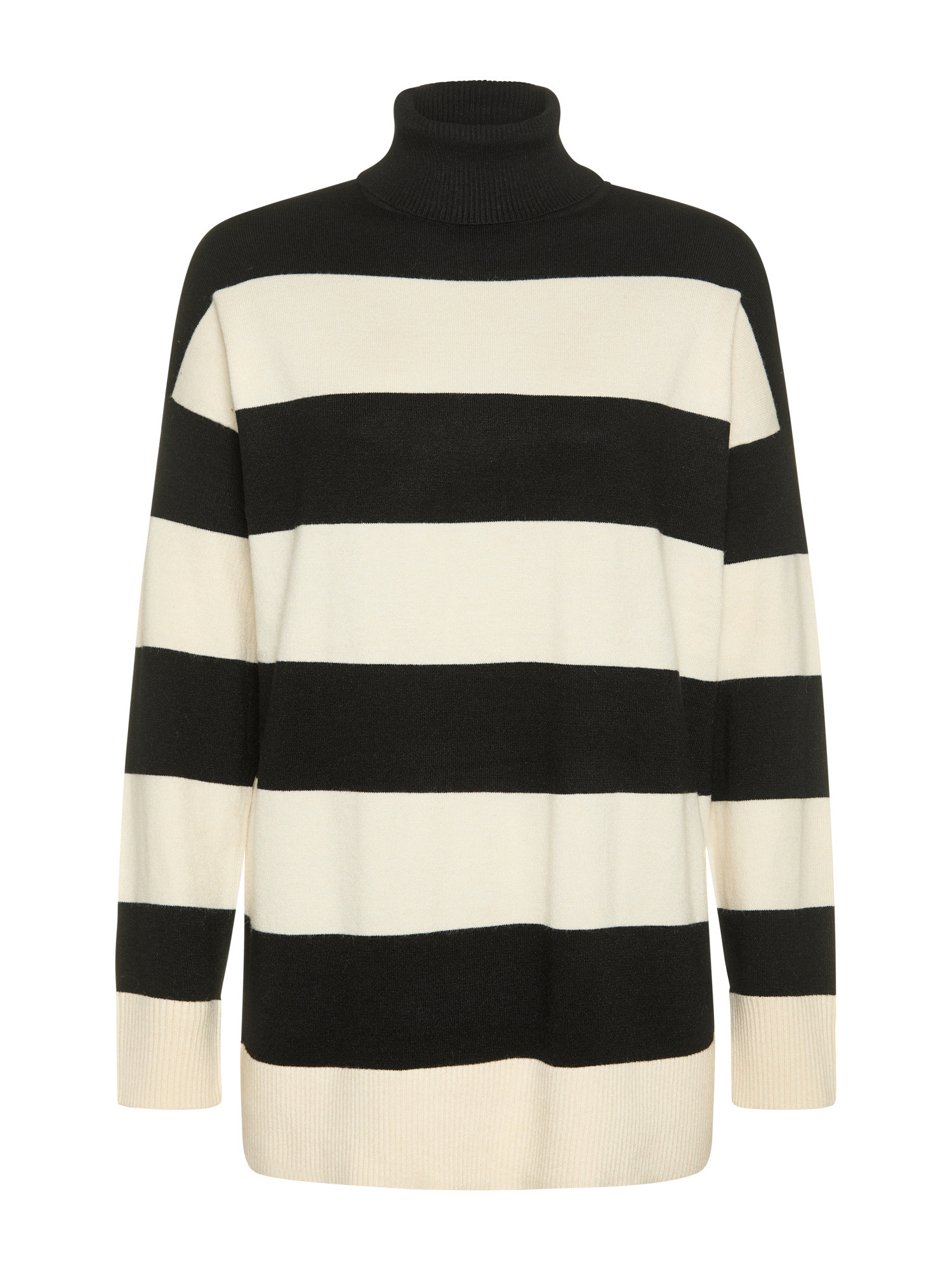 Only - Striped knit turtleneck, Black, large image number 0
