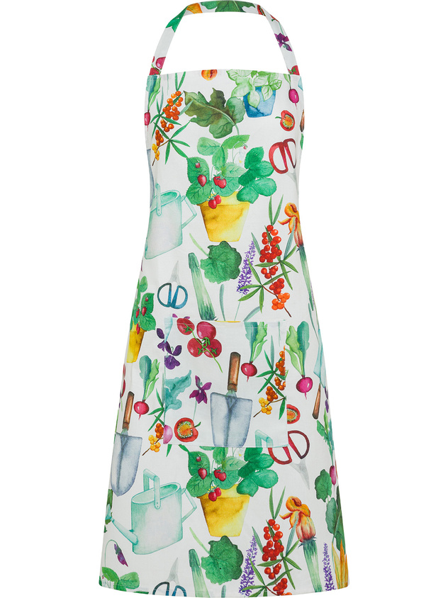Vegetable print cotton panama kitchen apron