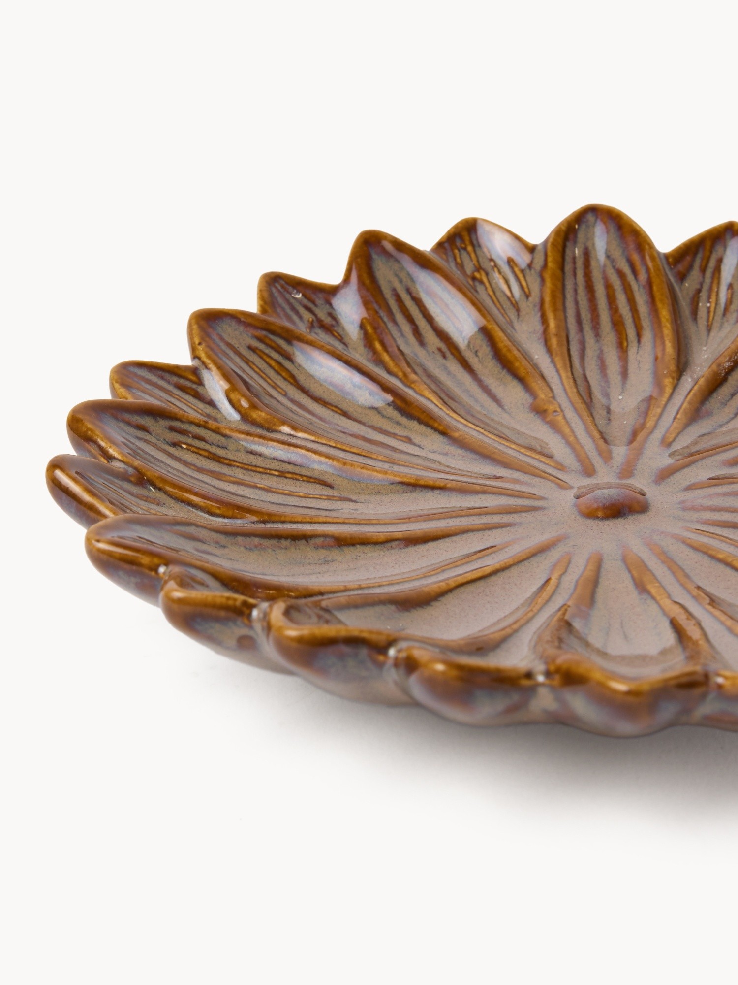 Decorative ceramic tray, Brown, large image number 1