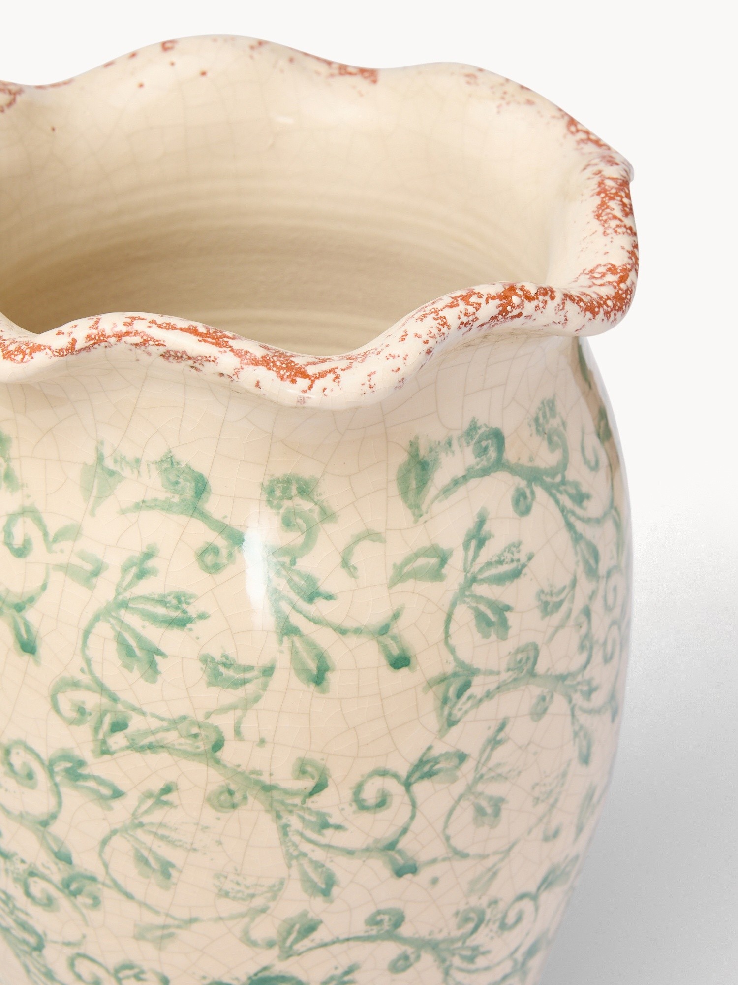 Vaso in ceramica portoghese prodotta artigianalmente, Verde, large image number 1