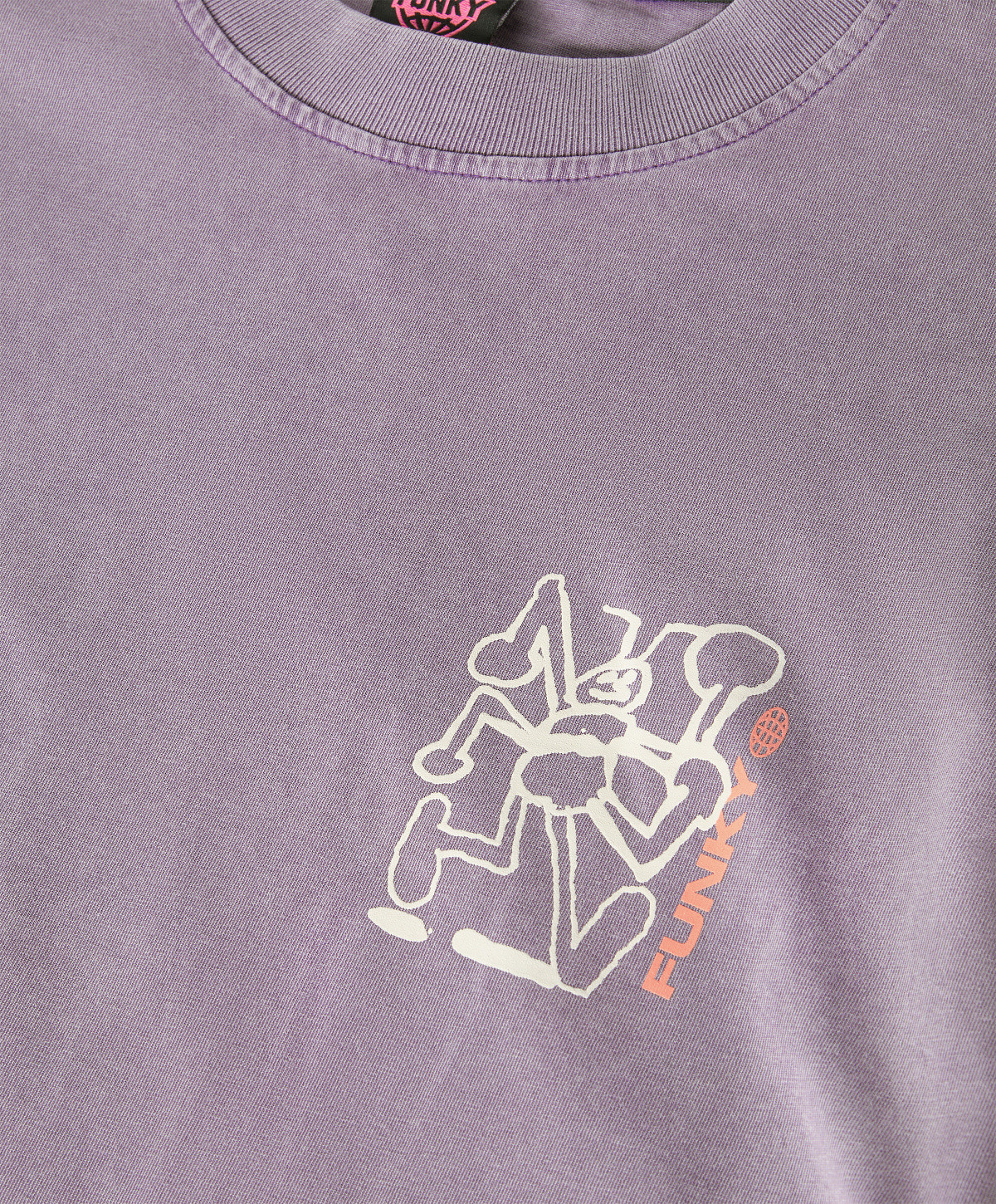 Funky - Crew-neck sweater with washed effect print, Purple Lilac, large image number 2