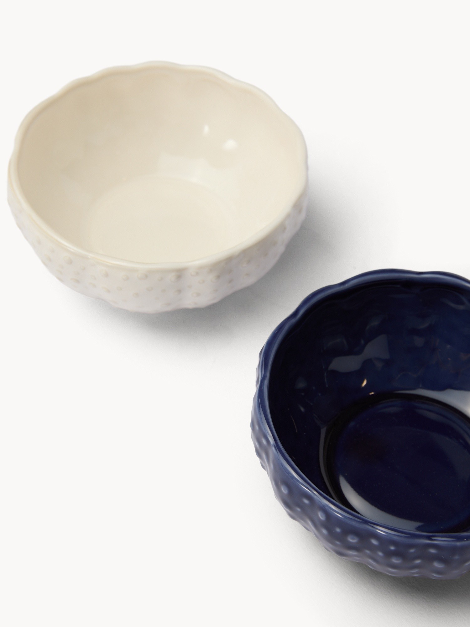 Porcelain bowl with shell effect, Bianco/Azzurro, large image number 1