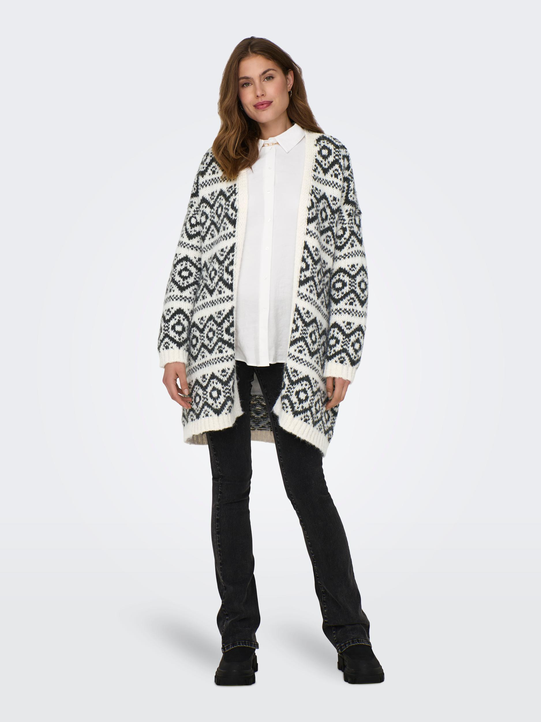 Only - Long cardigan with print, Grey, large image number 2
