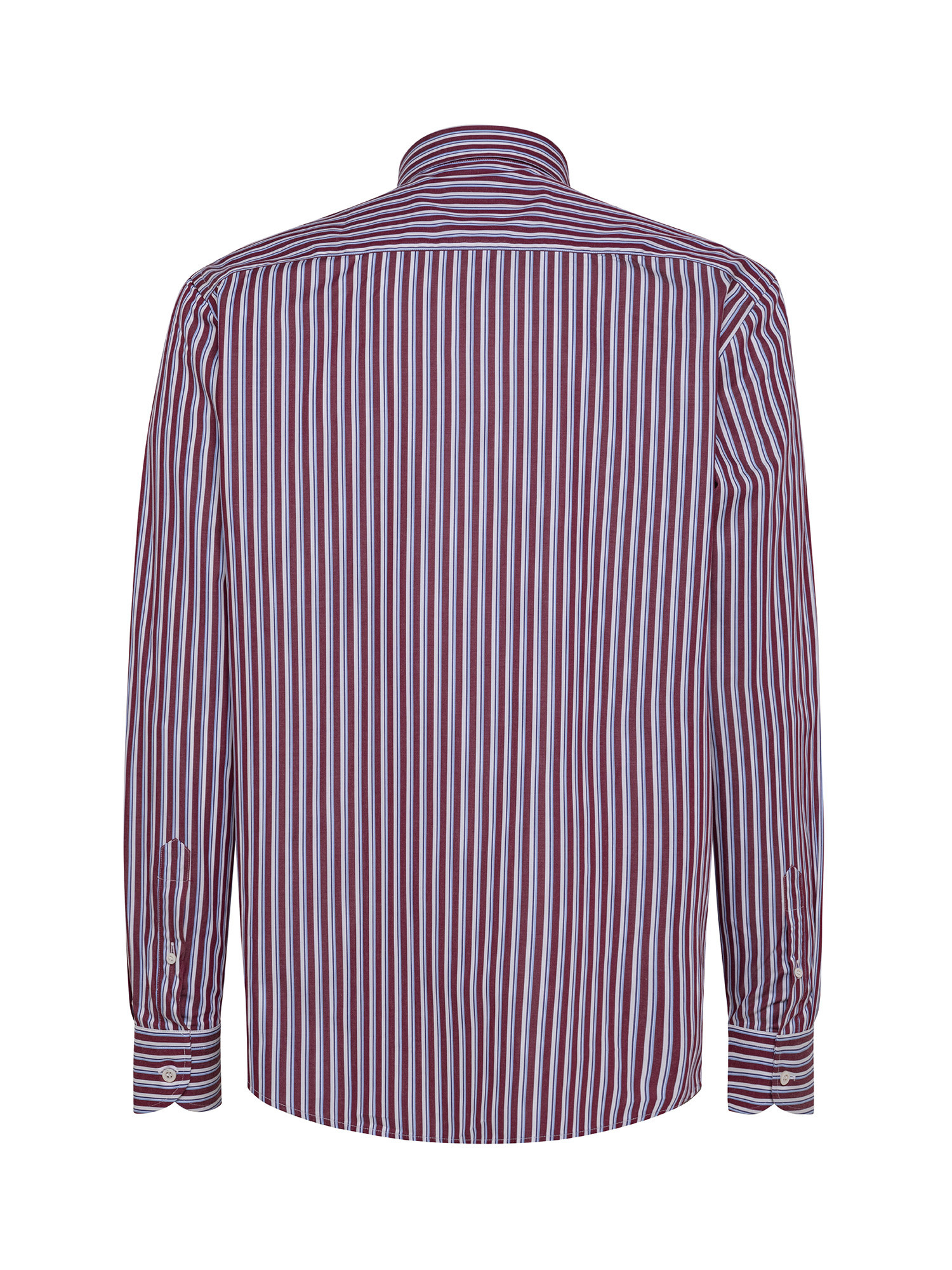 Luca D'Altieri - Camicia a righe tailor fit in puro cotone, Rosso bordeaux, large image number 2